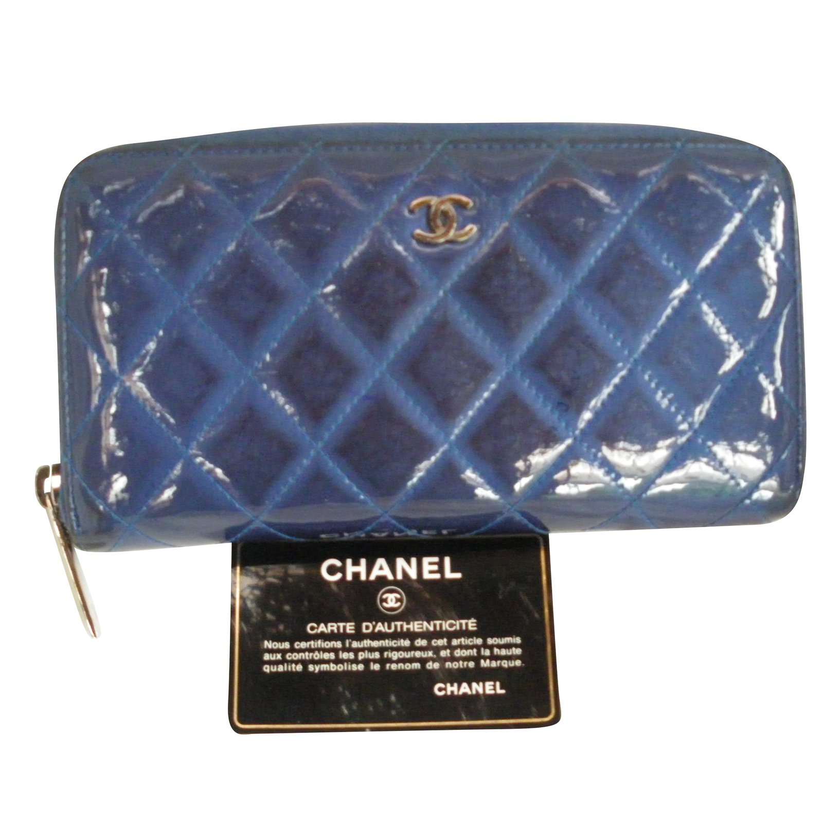 nationalsang forestille Forekomme Chanel Wallets Blue Patent leather ref.57460 - Joli Closet