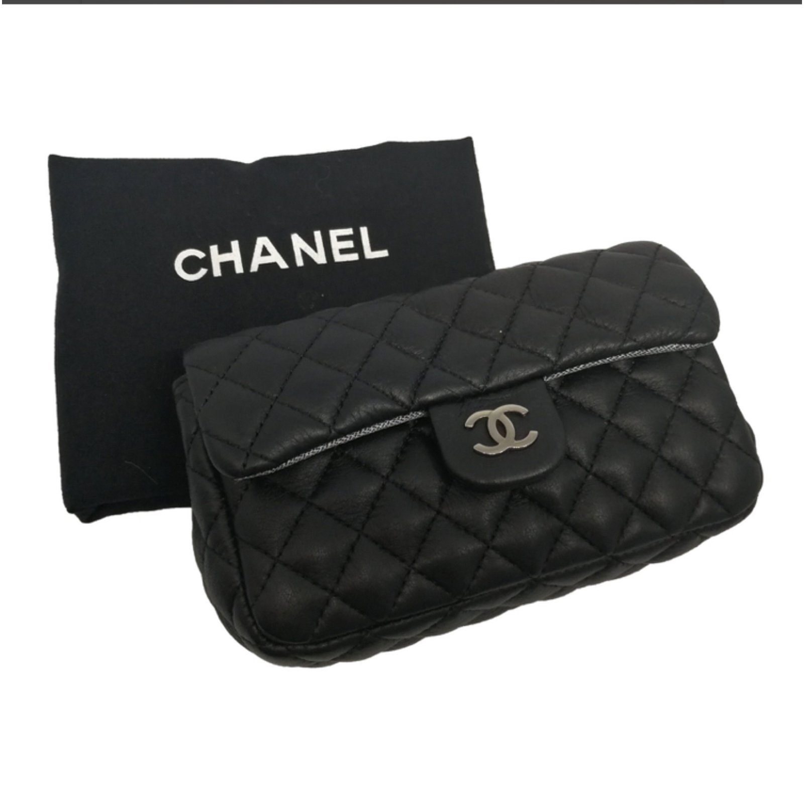 Chanel Clutch bag Black Leather ref.38278 - Joli Closet