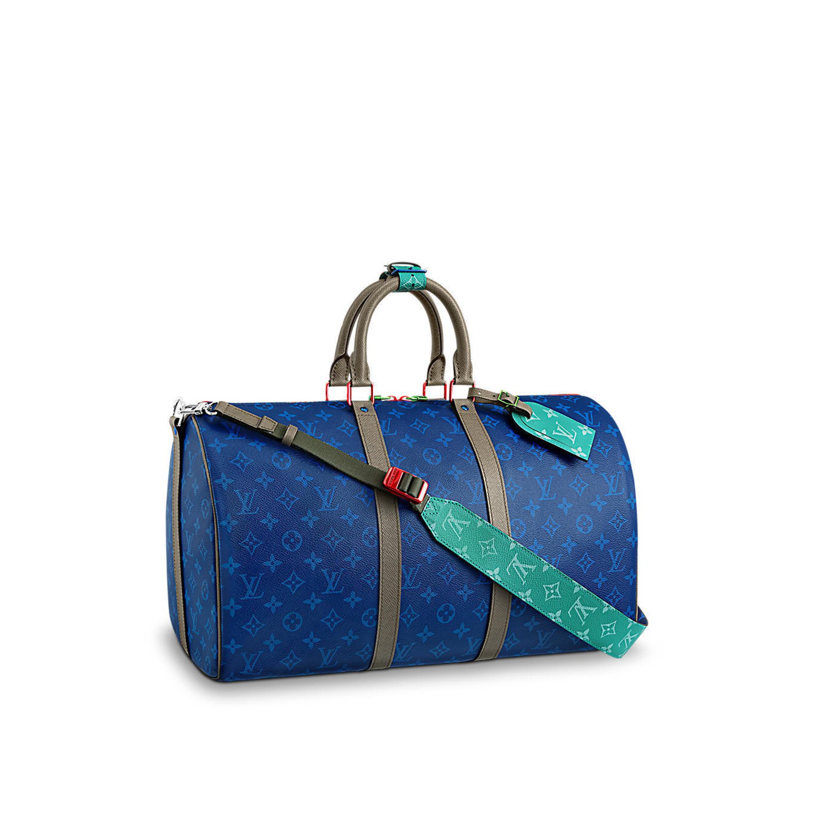 Keepall city leather bag Louis Vuitton Blue in Leather - 30477502