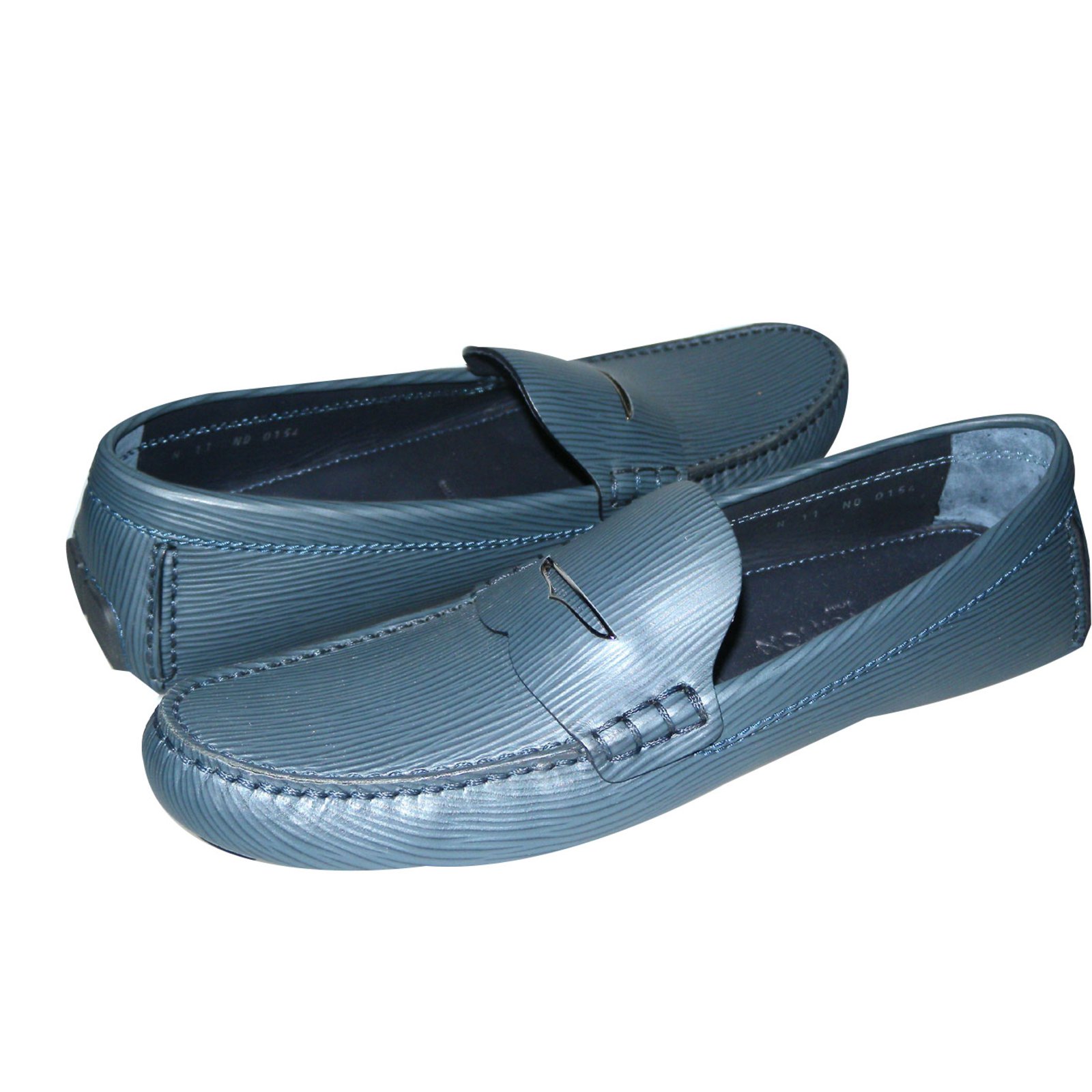 Louis Vuitton Loafers Slip ons Loafers Slip ons Leather Grey ref.57795 - Joli Closet