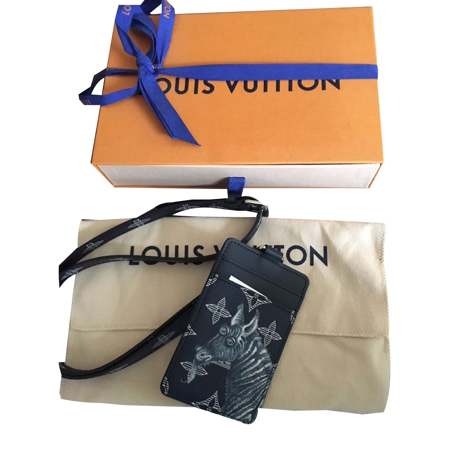 LV Louis Vuitton Ribbon card holder eclipse Lanyard