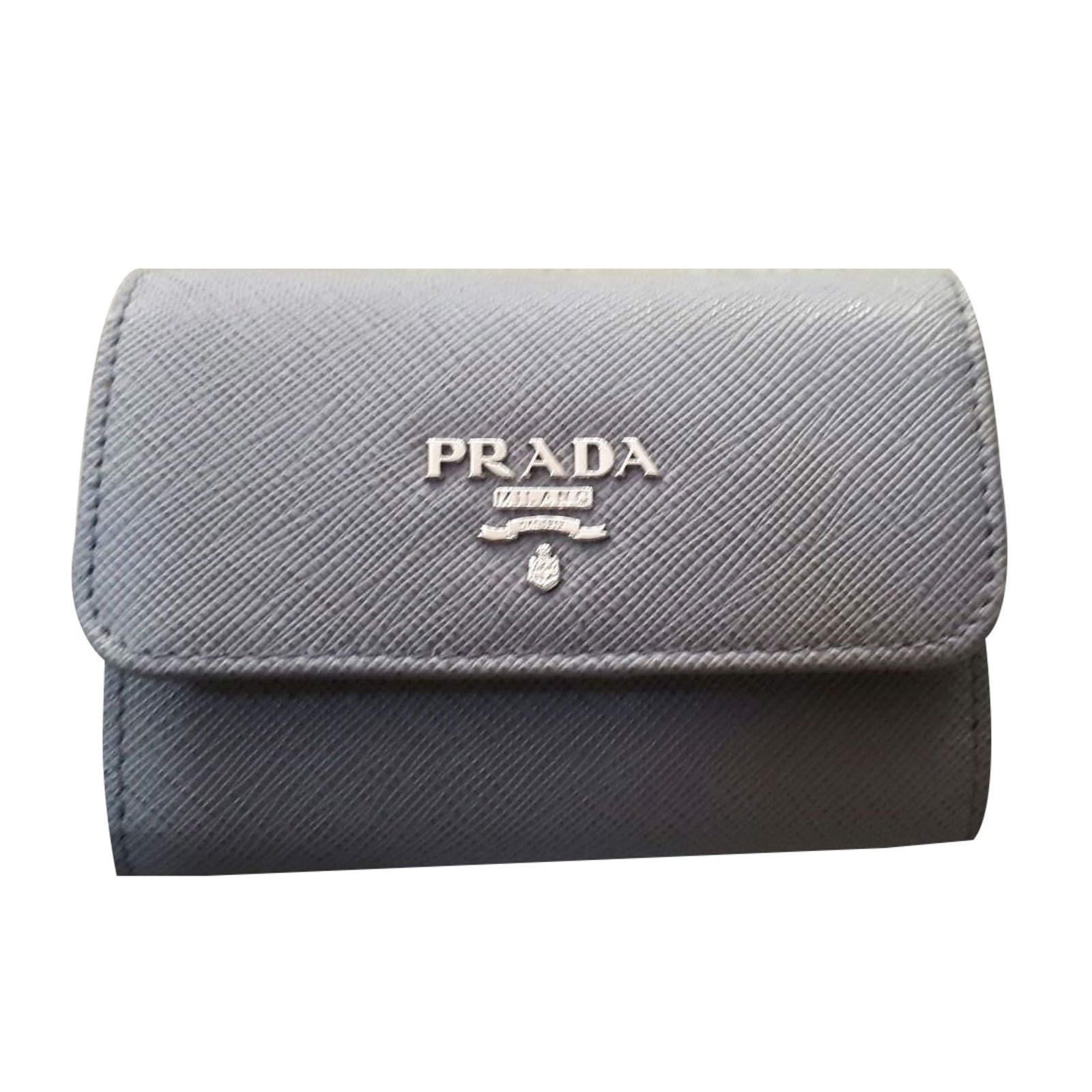 Prada Wallets Wallets Leather Grey ref 