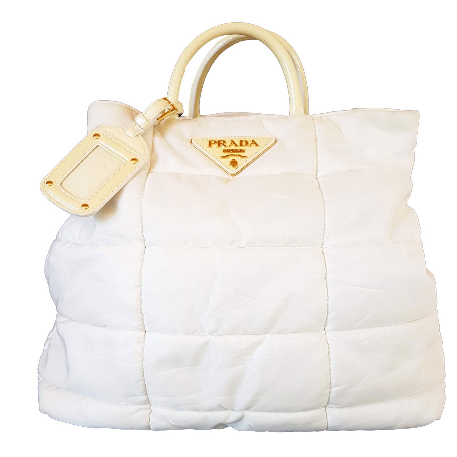 Prada Handbags Beige Synthetic  - Joli Closet