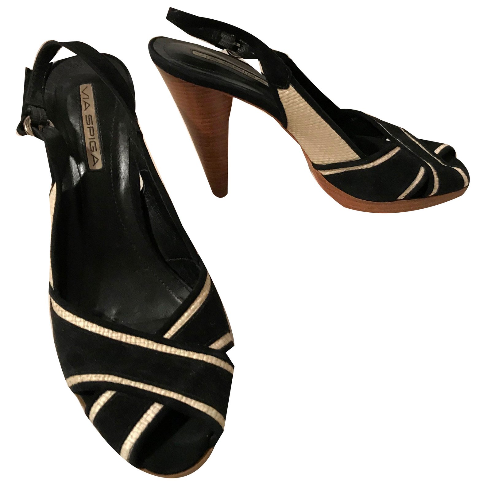 via spiga black sandals