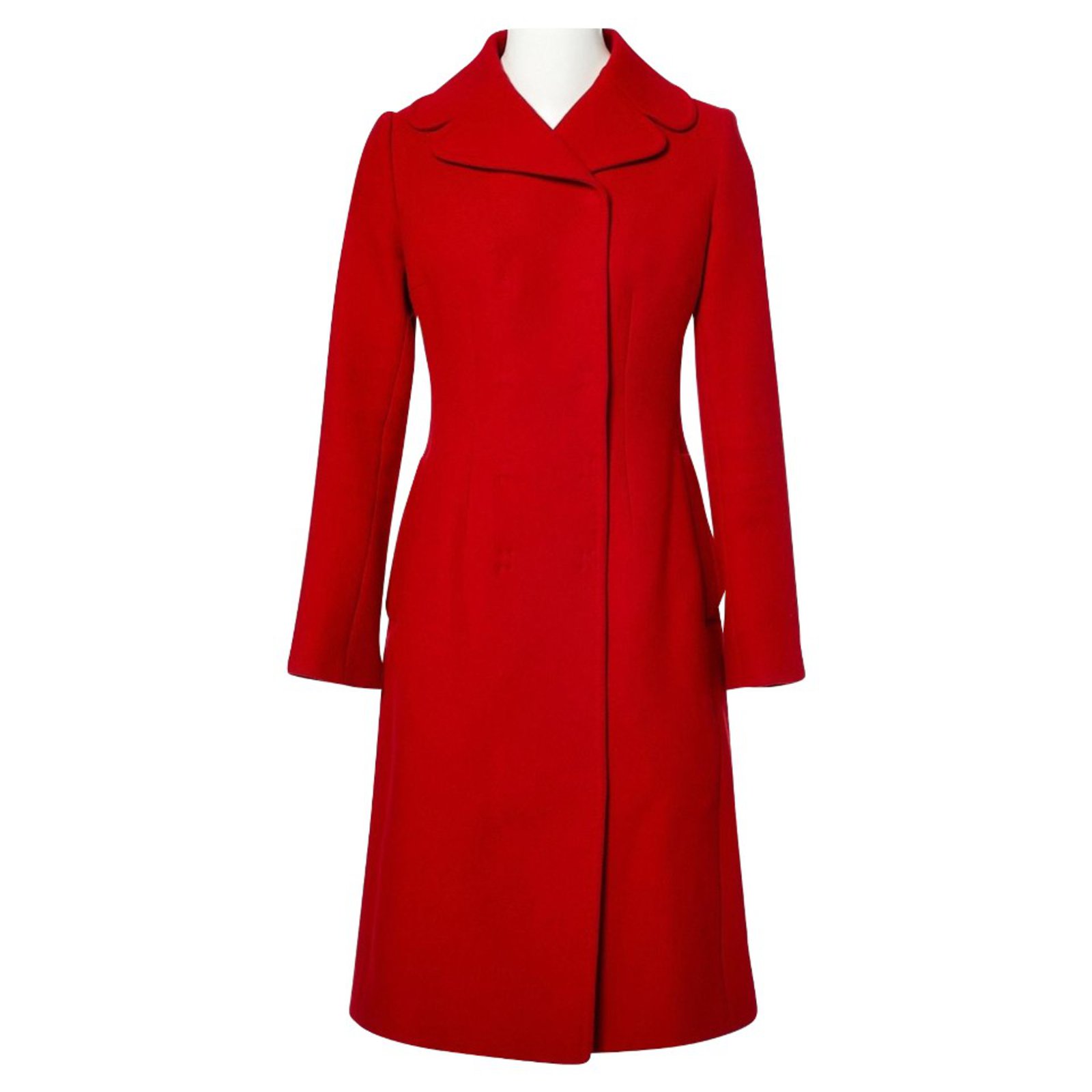 Dolce & Gabbana Mid lenght red wool coat Cashmere ref.58651 - Joli Closet