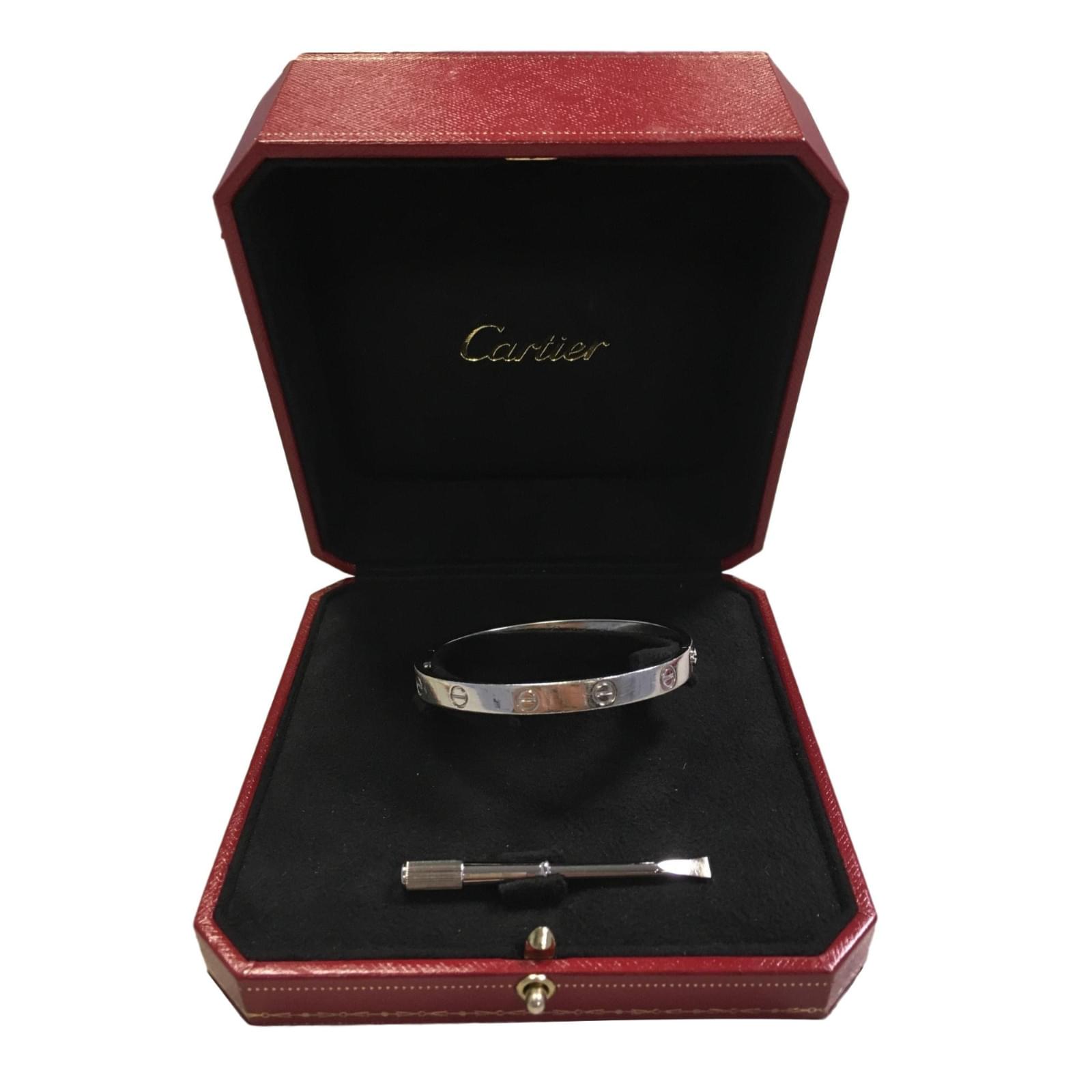 Cartier Love Bracelet Bracelets White Gold Silvery Ref 58722 Joli Cartier Love Bracelet Bracelets White Gold Silvery Ref 58722