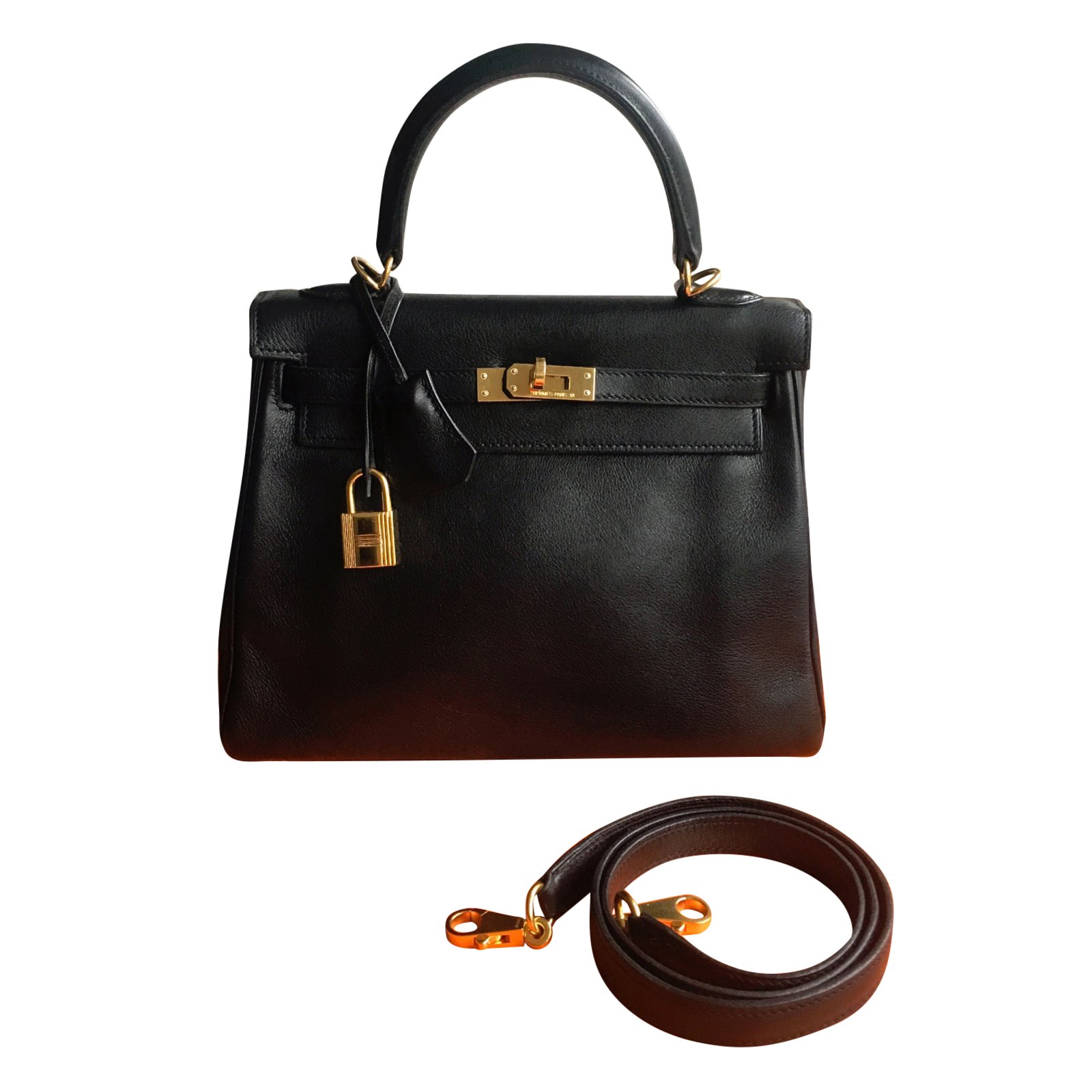 Hermès KELLY 25 swift Black Leather ref.59010 - Joli Closet