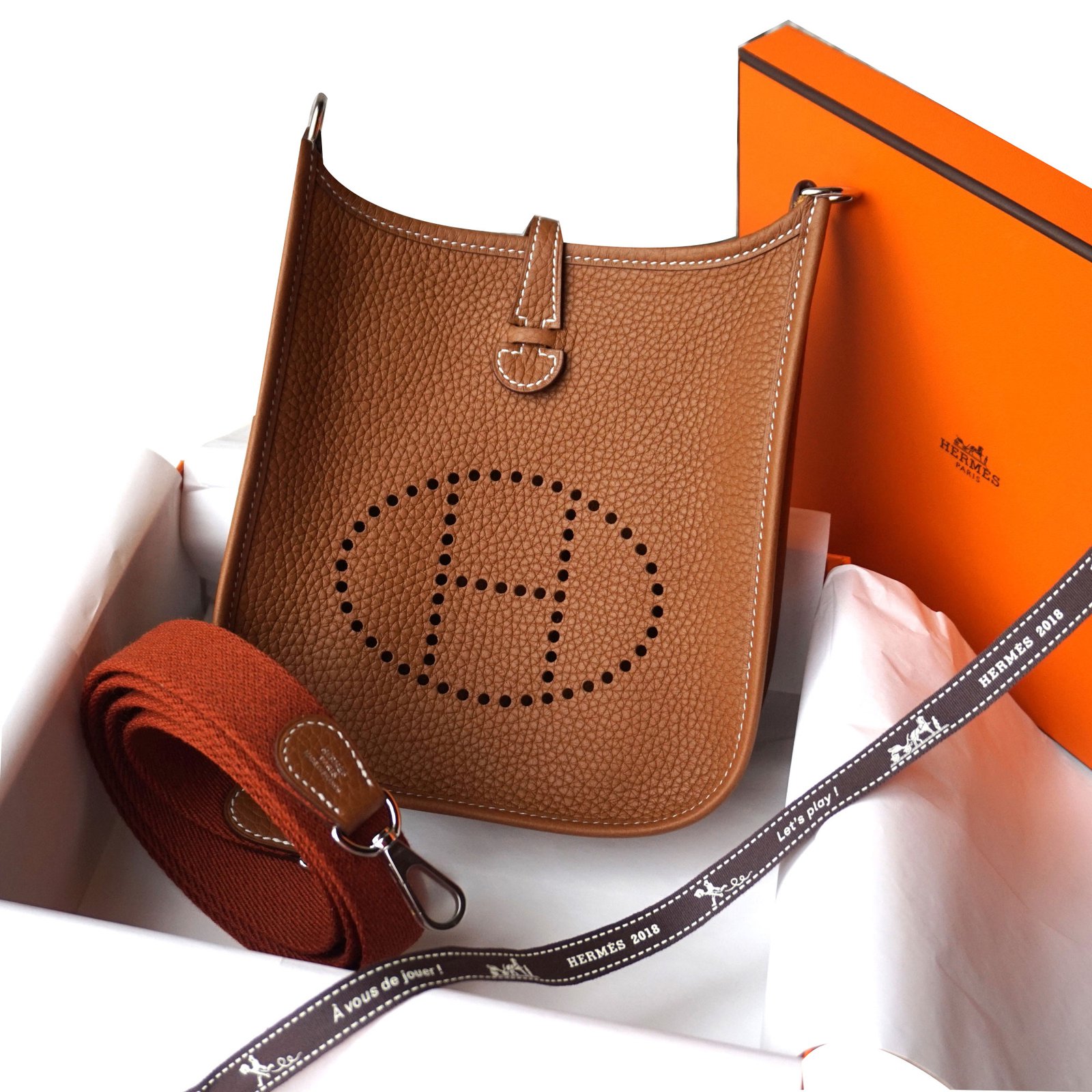 Hermès Evelyne Mini Bag Brown Leather ref.538147 - Joli Closet