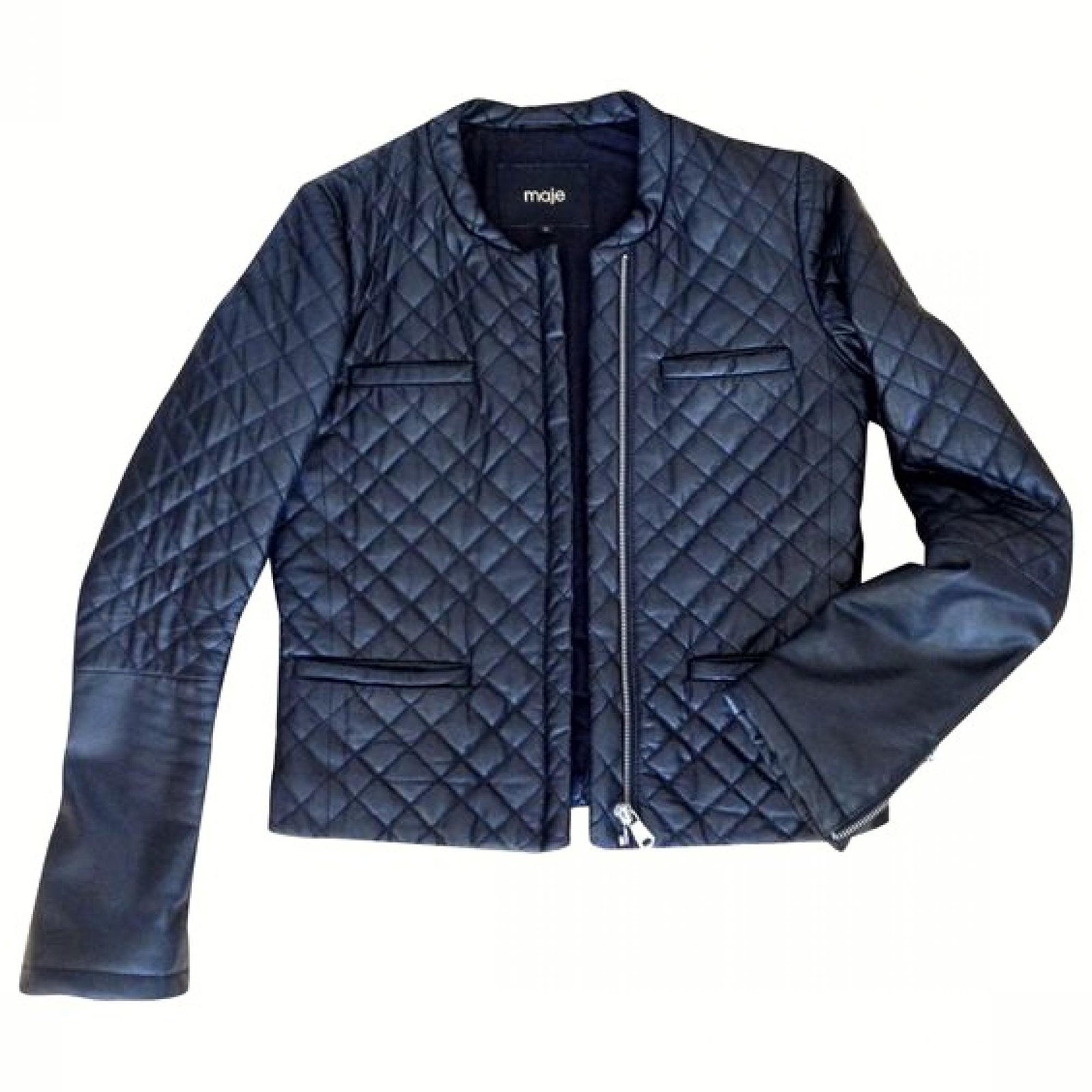 maje quilted leather jacket