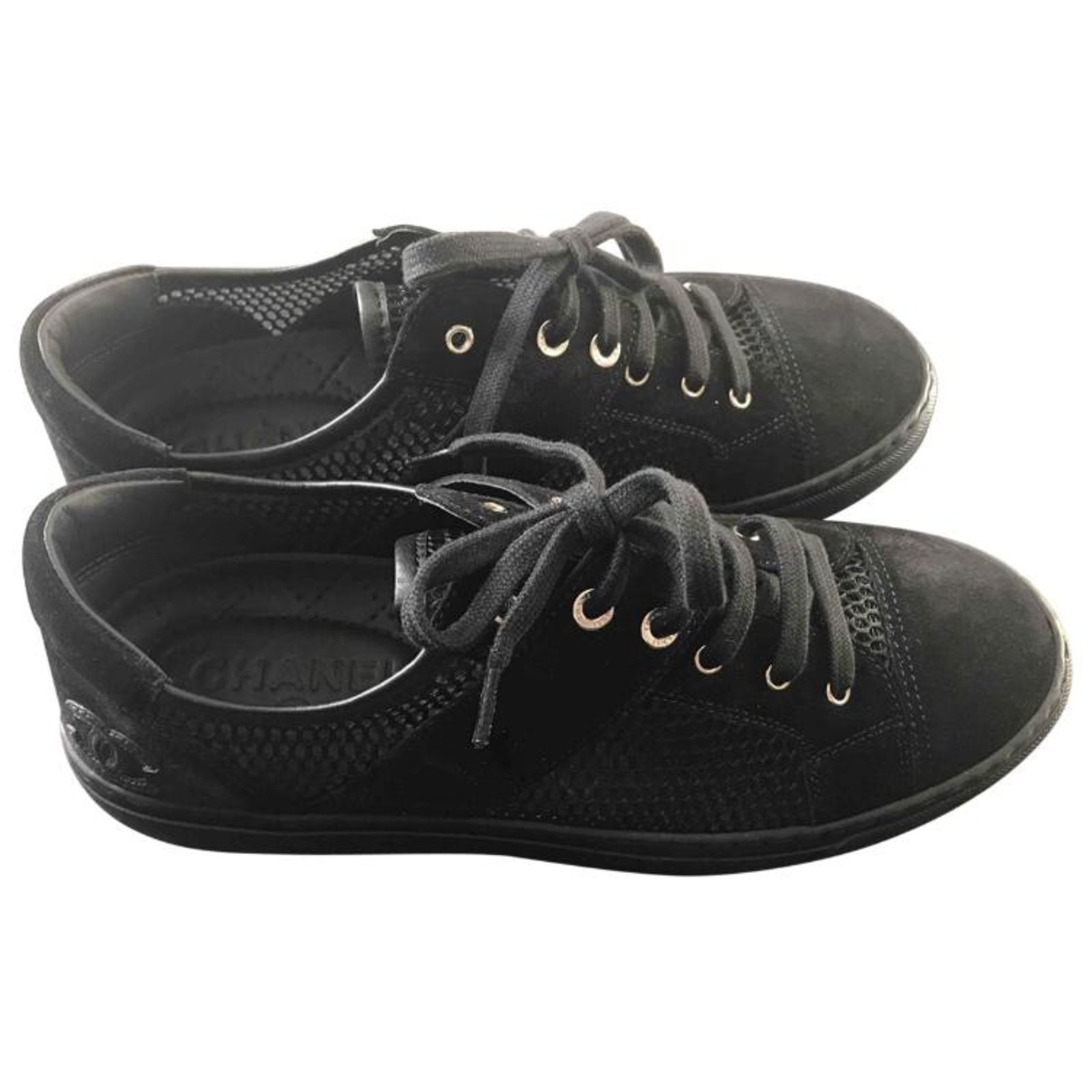 chanel sneakers all black