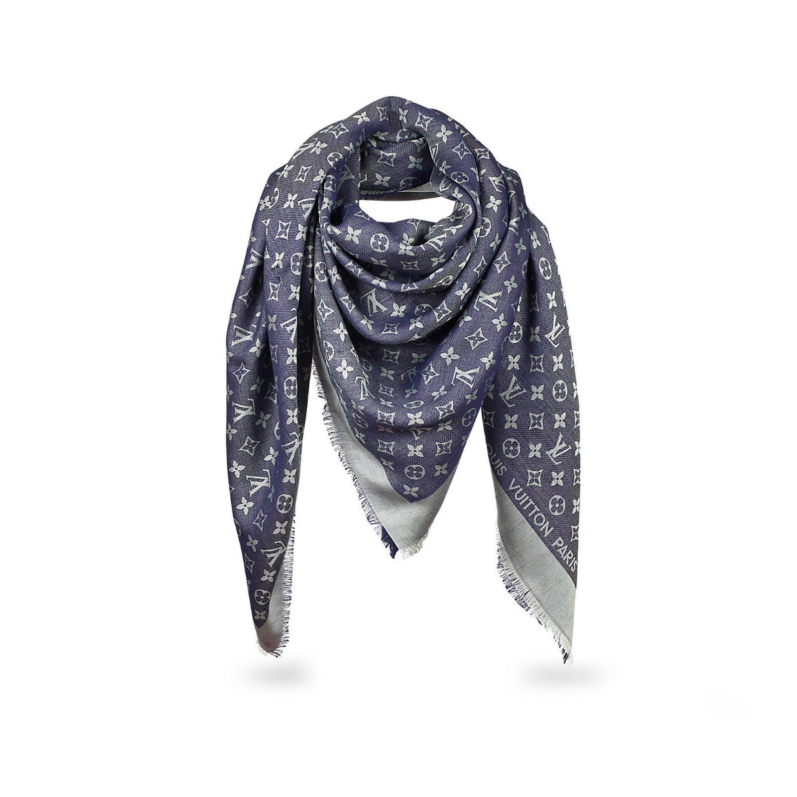 Louis Vuitton Monogram Monogram Classic Scarf, Blue