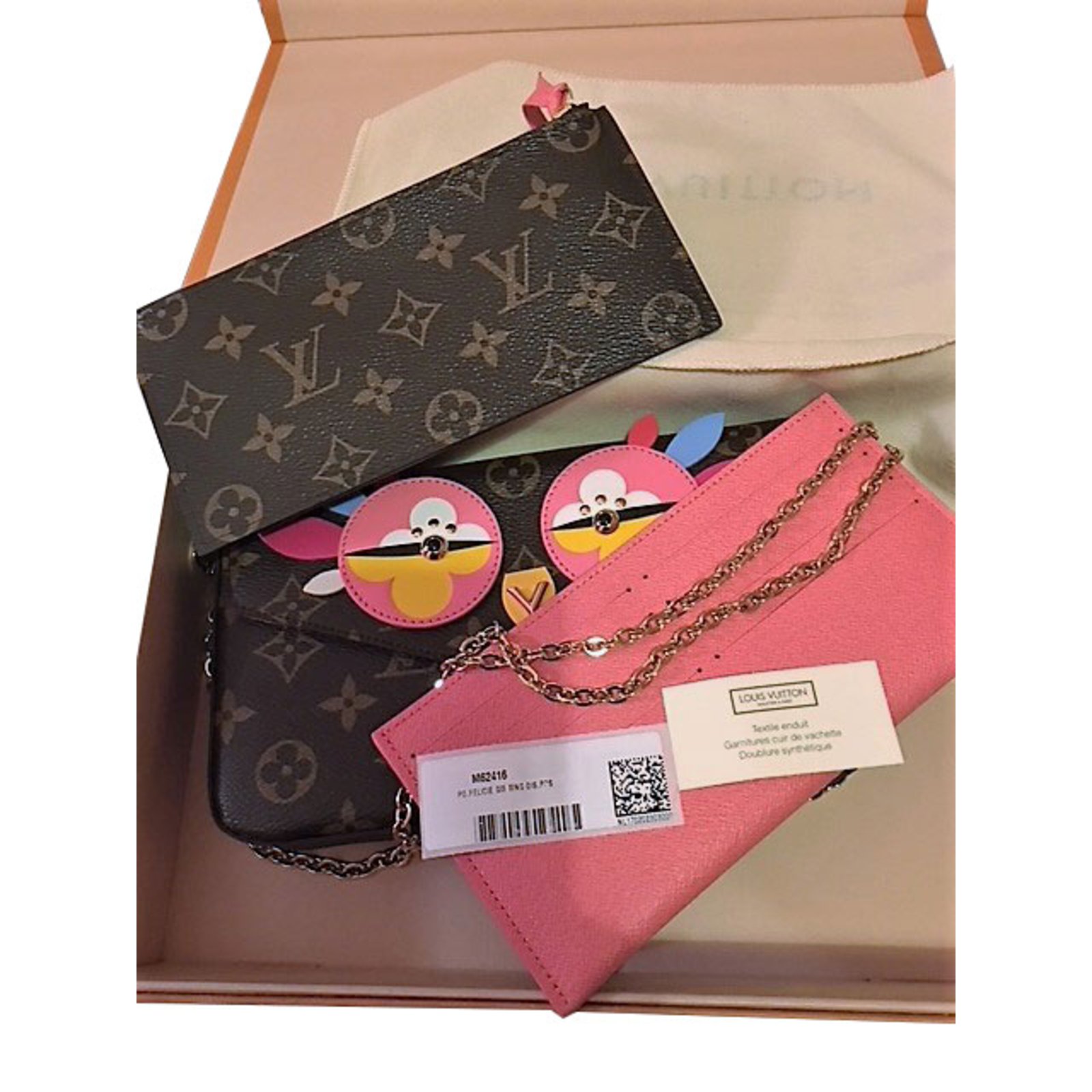 Louis Vuitton FELICIE GM MNG Pink Cloth ref.61122 - Joli Closet