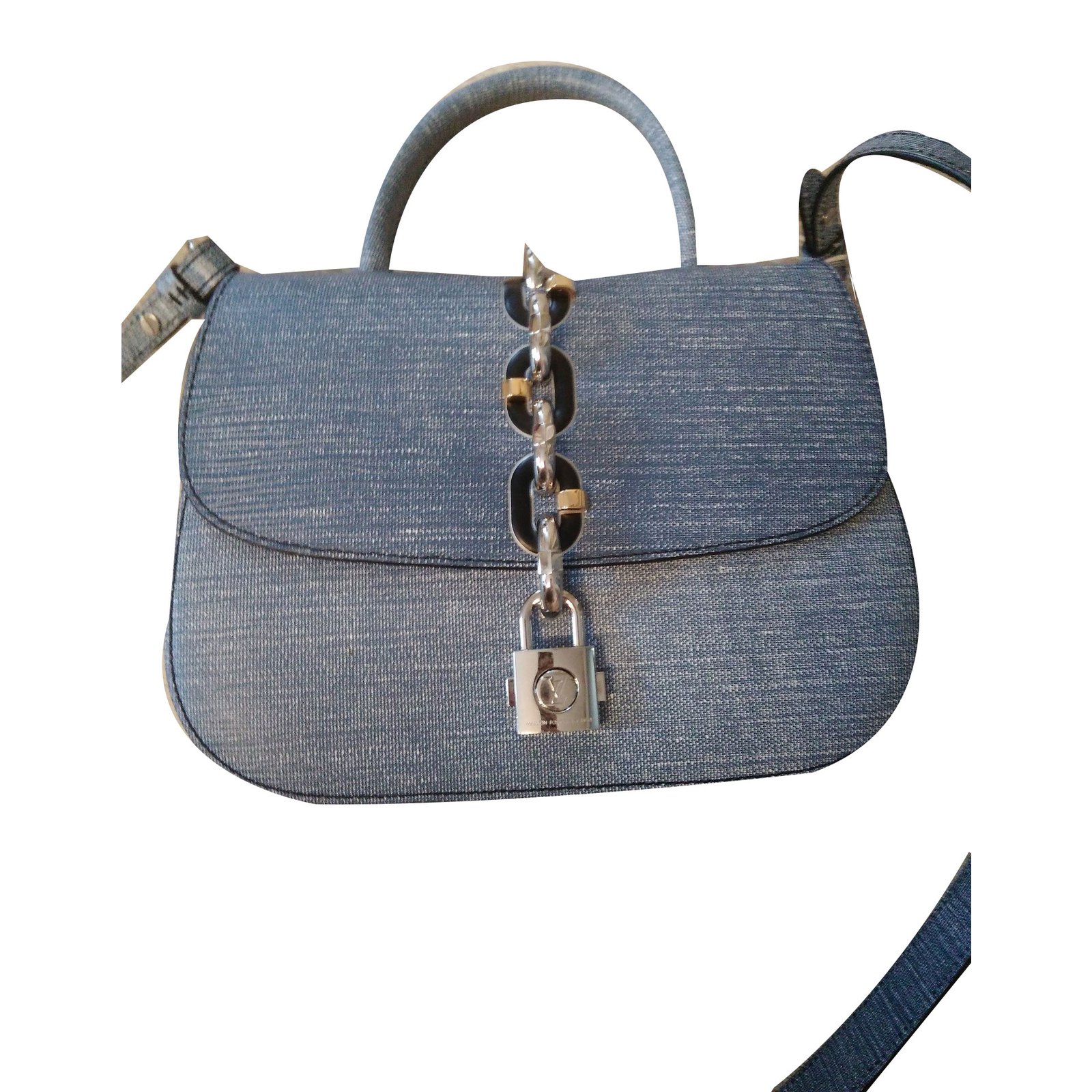 Louis Vuitton kette es PM Handtaschen Leder Blau ref.61451 - Joli Closet