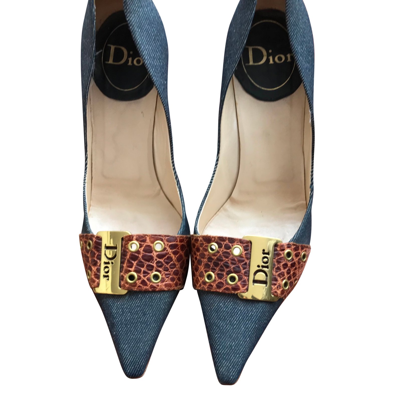 Christian Dior Heels Blue Denim ref.61616 - Joli Closet