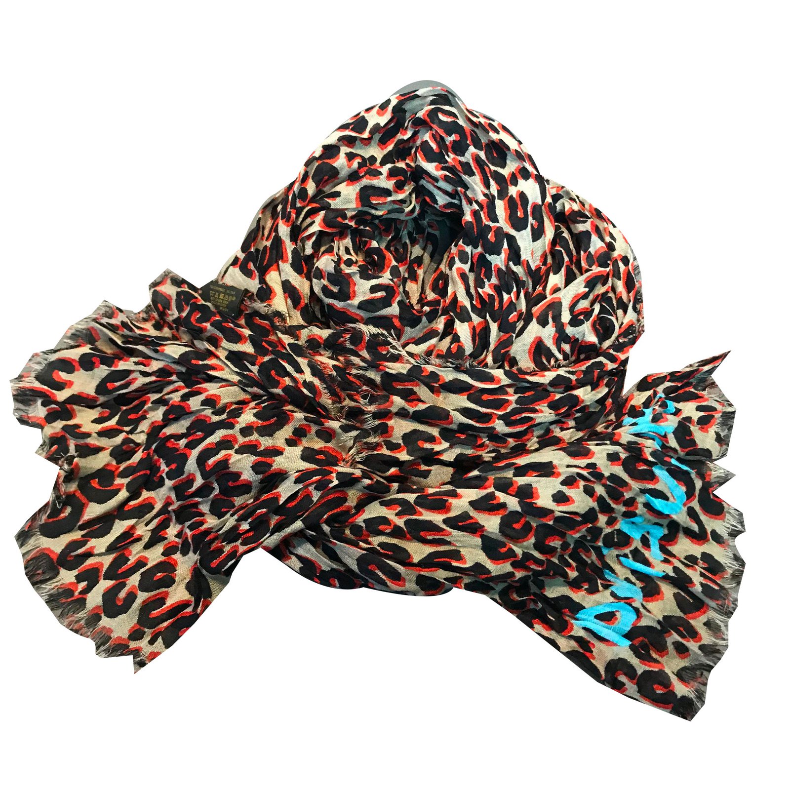 Louis Vuitton x Stephen Sprouse Graffiti Leopard Scarf Wrap Stole