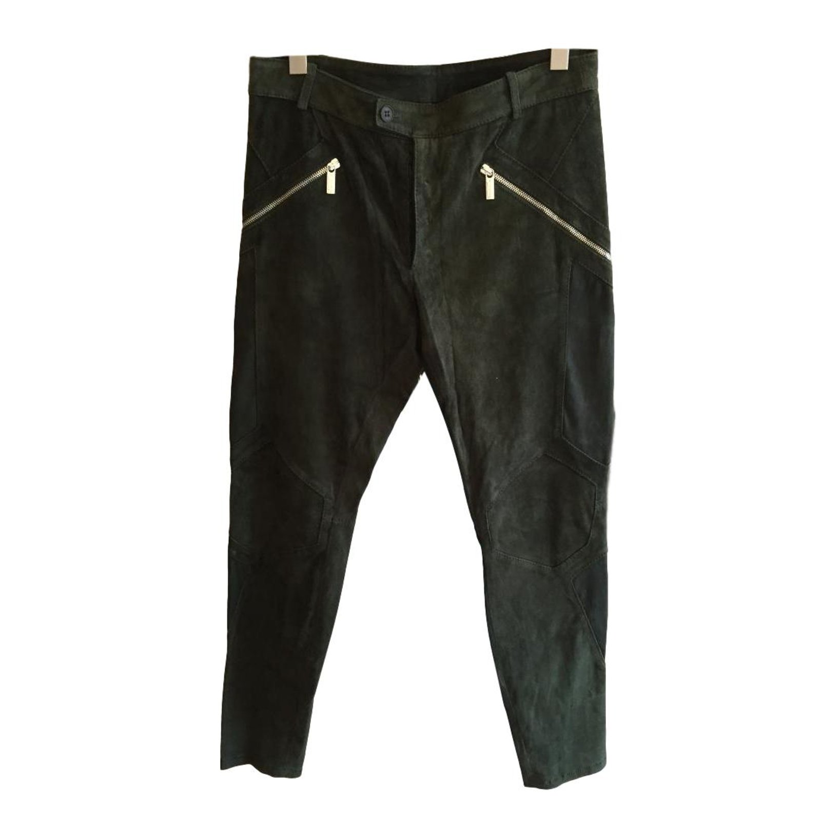 Dirk Bikkenbergs stretch leather pants Green ref.63027 - Joli Closet