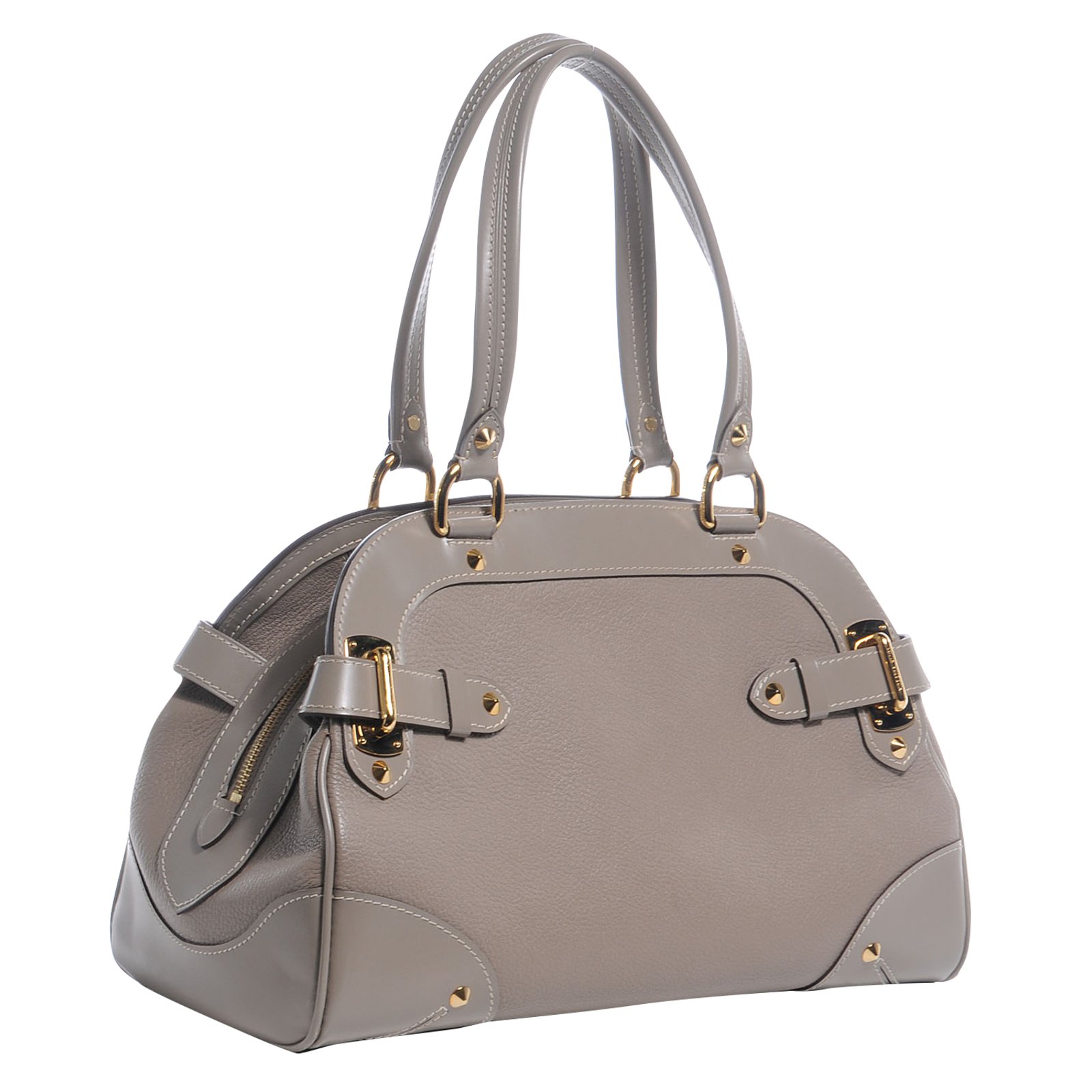 Louis Vuitton Suhali L'ingenieux Handbag Leather PM Grey Patent