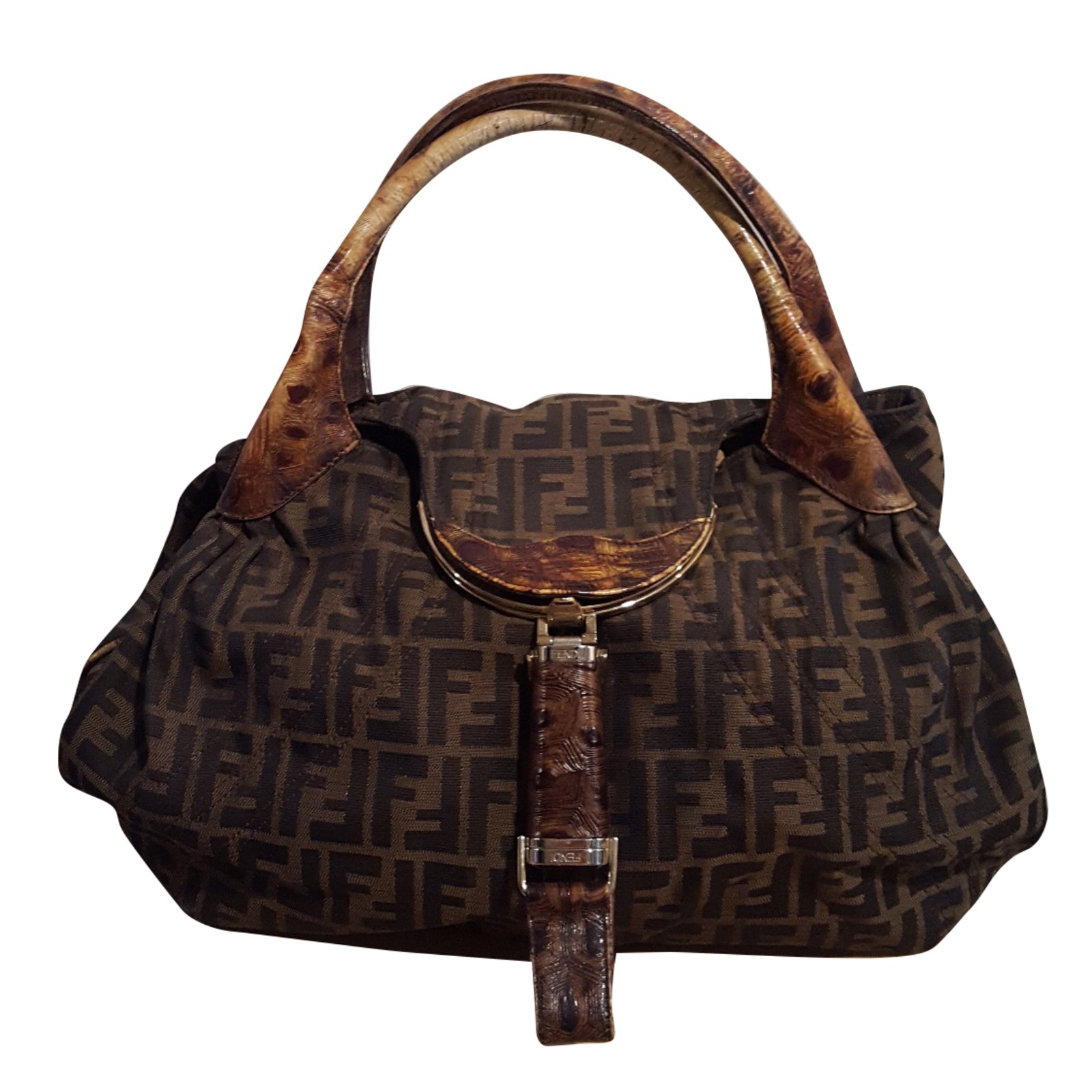 Spy leather handbag Fendi Brown in Leather - 35356201