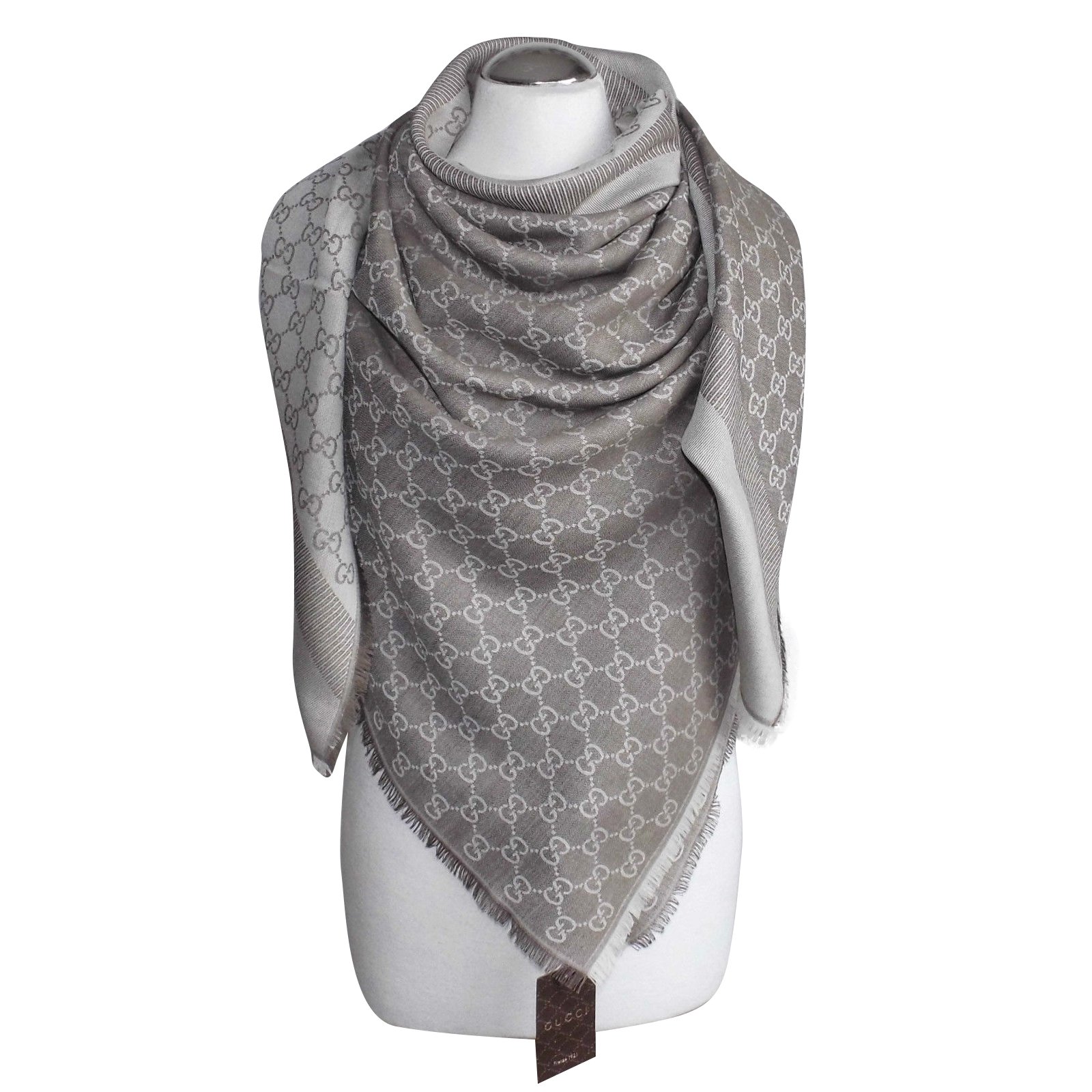 Gucci Foulards Soie Laine Multicolore ref.63261 Joli Closet