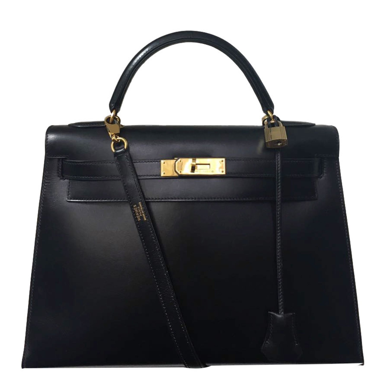 Hermès Kelly 32 Black Leather ref.63750 Joli Closet