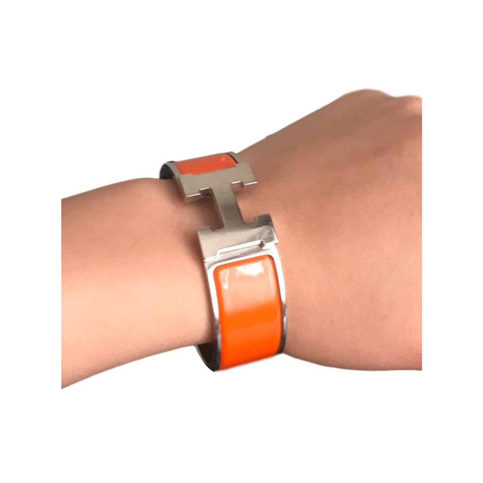 Hermès Clic H Bracelets Other Orange Ref 63865 Joli Closet Hermès Clic H Bracelets Other Orange Ref 63865
