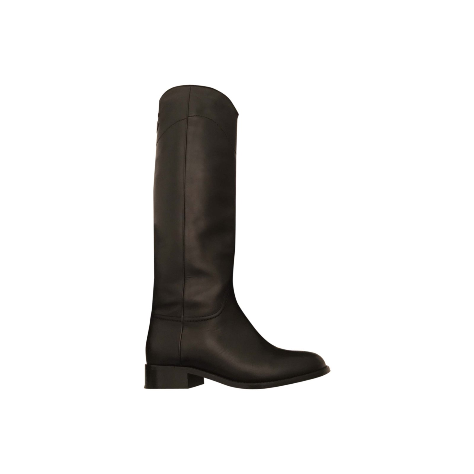 Chanel ascot- Boots Leather Black ref 