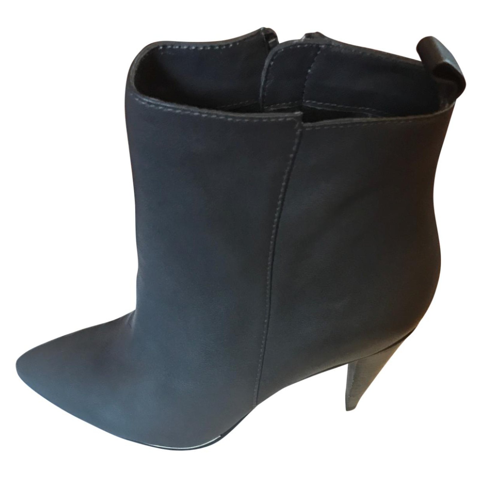Karen Millen Ankle Boots Grey Patent leather ref.64508 - Joli Closet