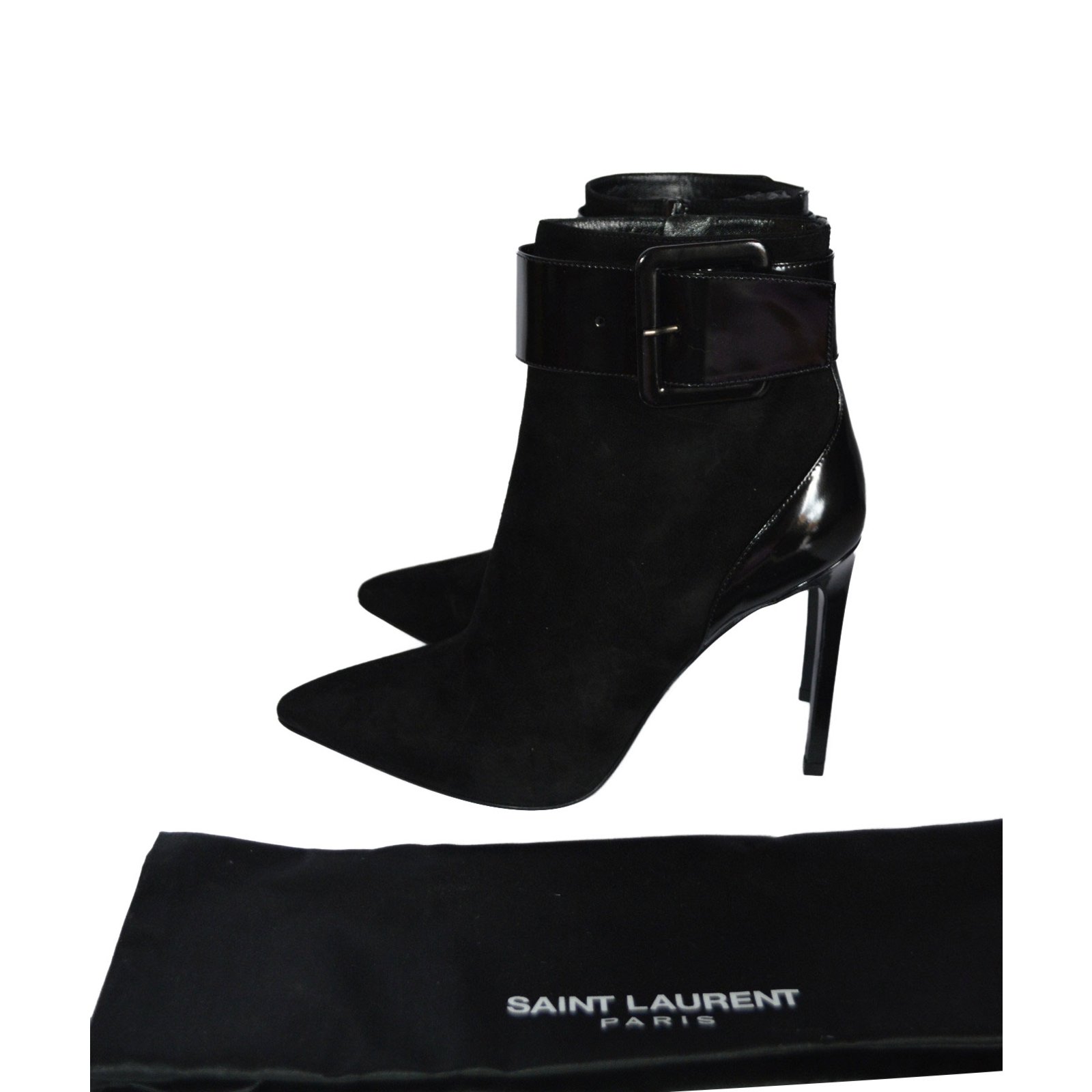 saint laurent patent leather boots