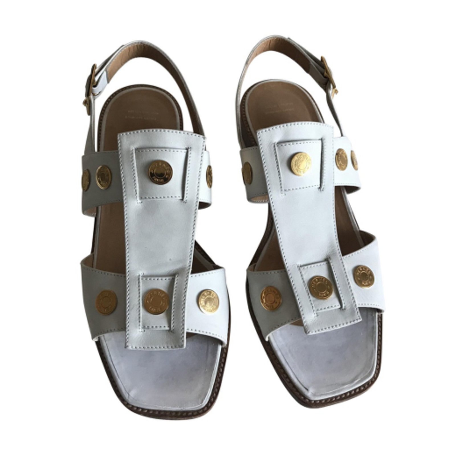 sandales hermes blanches