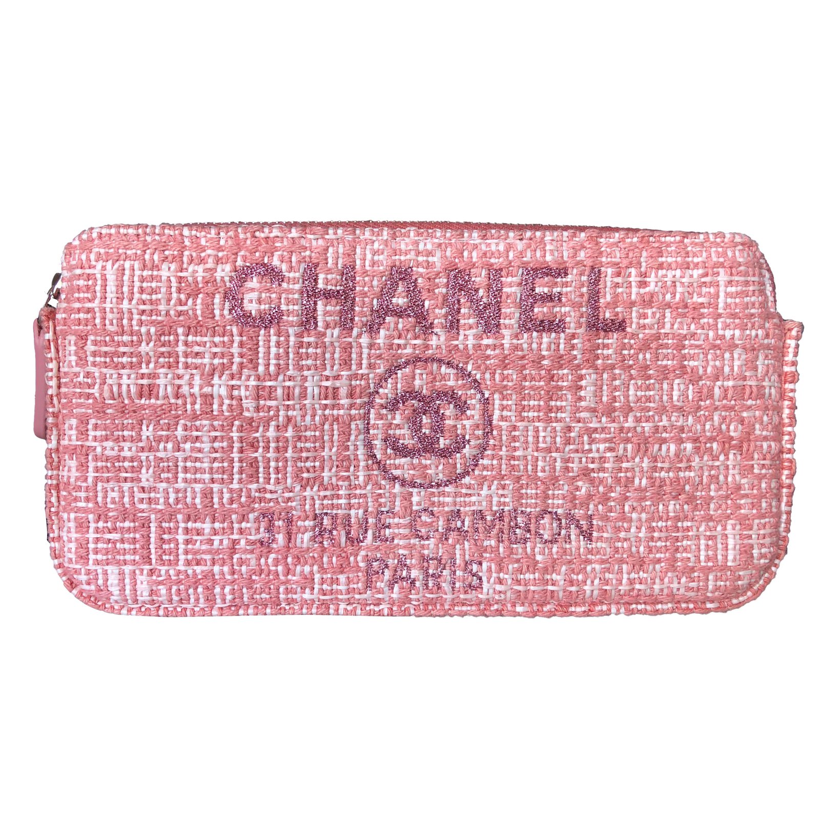 Chanel Pink Tweed Wallet on Chain