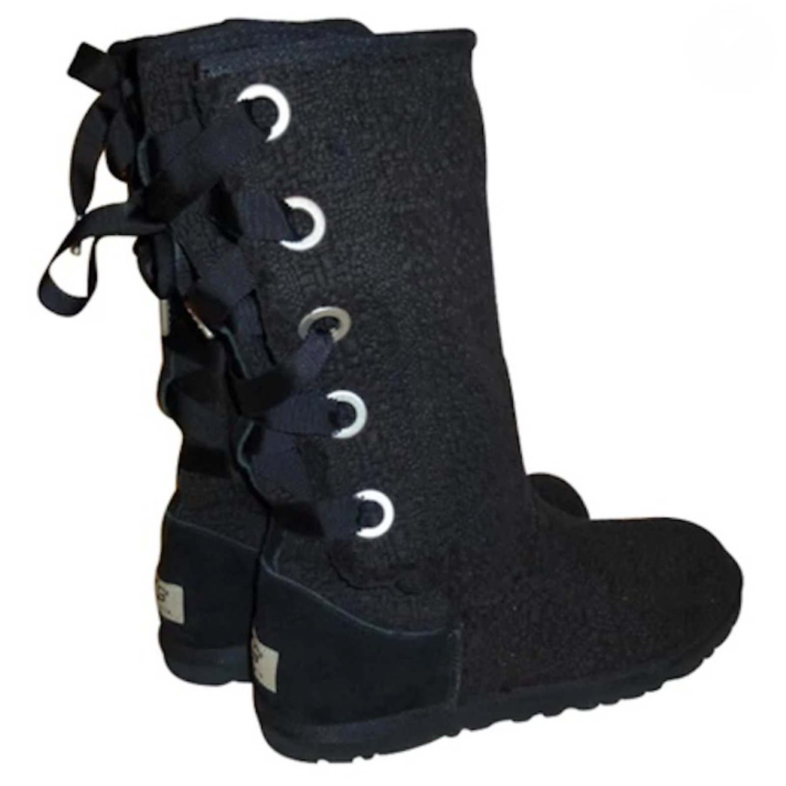 black rubber ugg boots