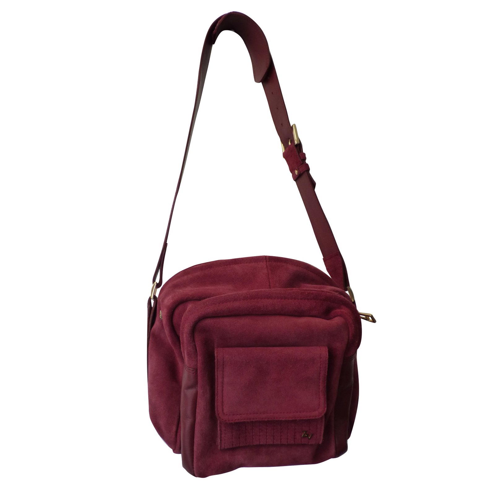 dark red leather handbag