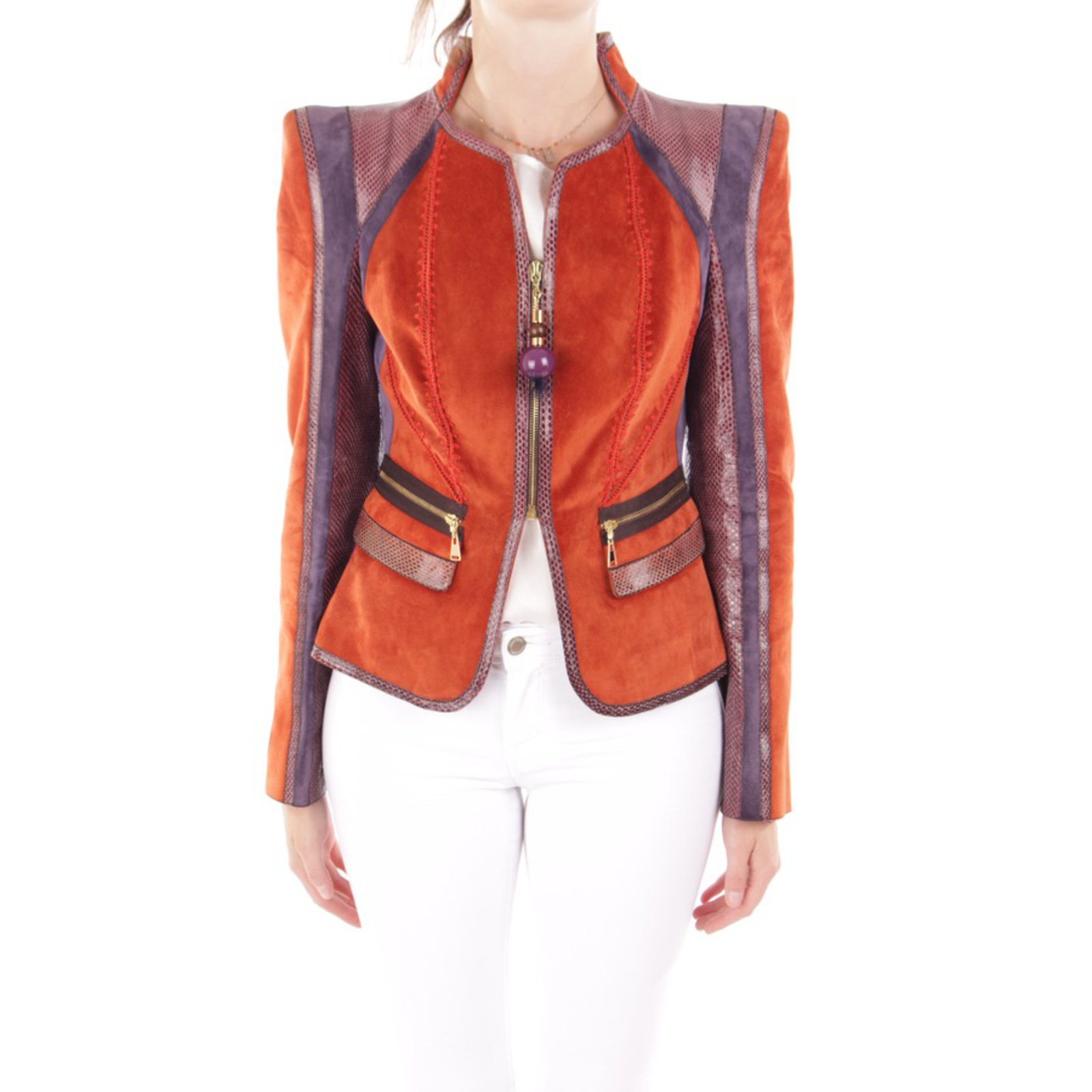Louis Vuitton Jackets Orange Purple Leather Exotic leather ref.65510 - Joli  Closet