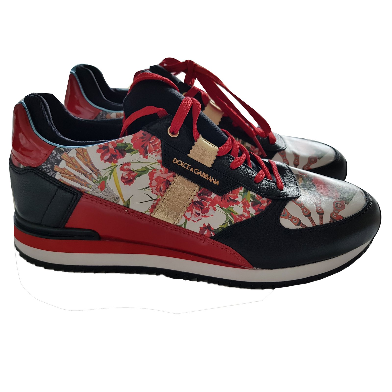 dolce gabbana white red sneakers