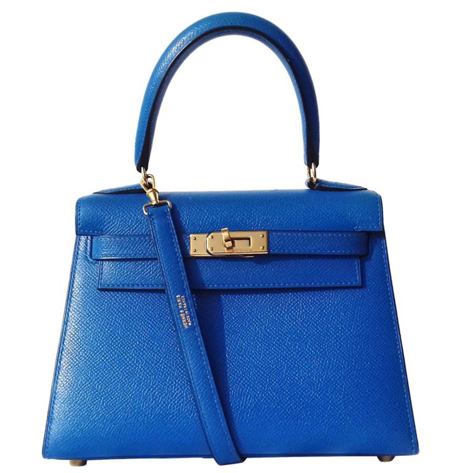 Hermès Mini Kelly Blue Leather ref.65902 - Joli Closet