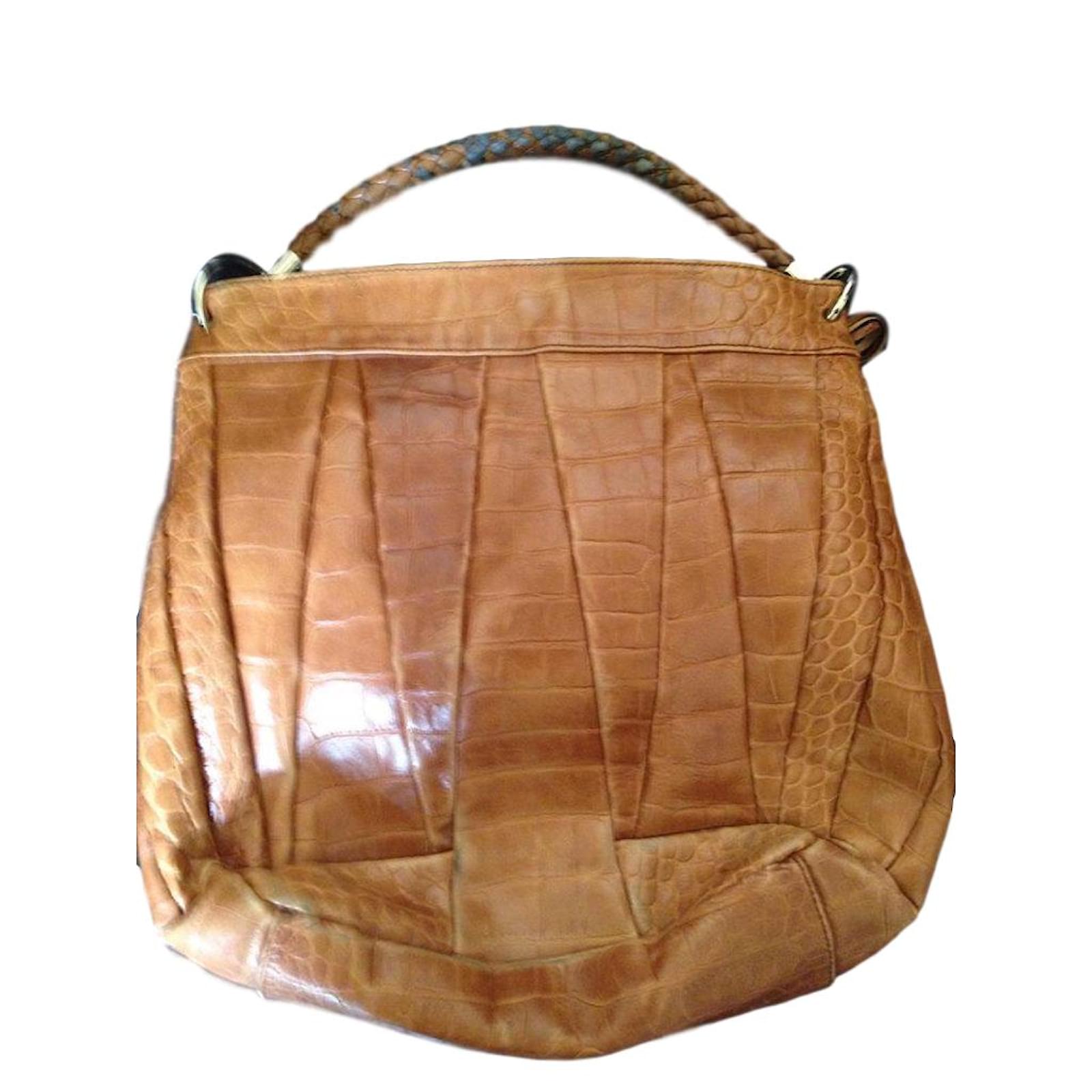 furla croco Cuir Beige ref.65926 - Joli Closet