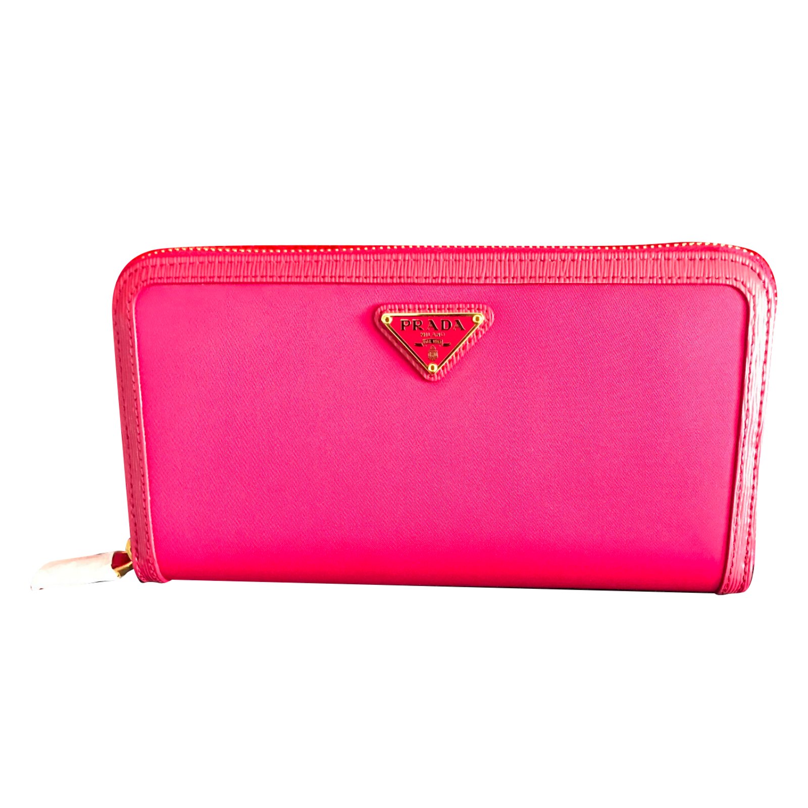 Prada Pink Saffiano Zip Around Wallet QNADVD3RPB020