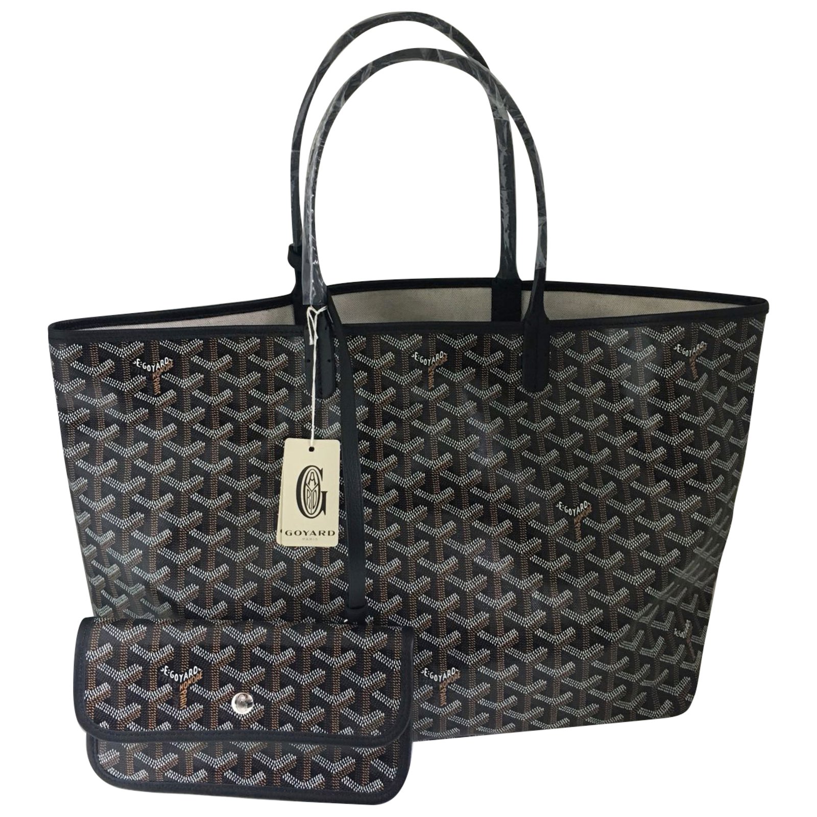 Goyard Goyard Saint Louis Handbag PM Handbags Leather,Cloth Black ref.66224 - Joli Closet