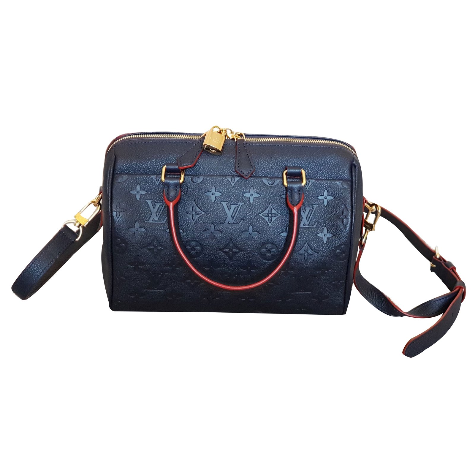 Louis Vuitton SPEEDY BANDOULIÈRE 25 Blue Leather ref.66413 - Joli Closet