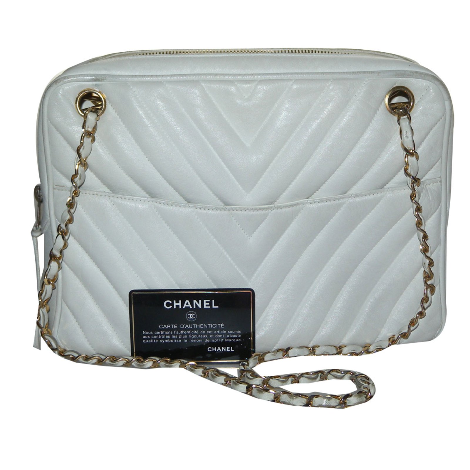 Chanel Camera bag White Leather ref.66579 - Joli Closet