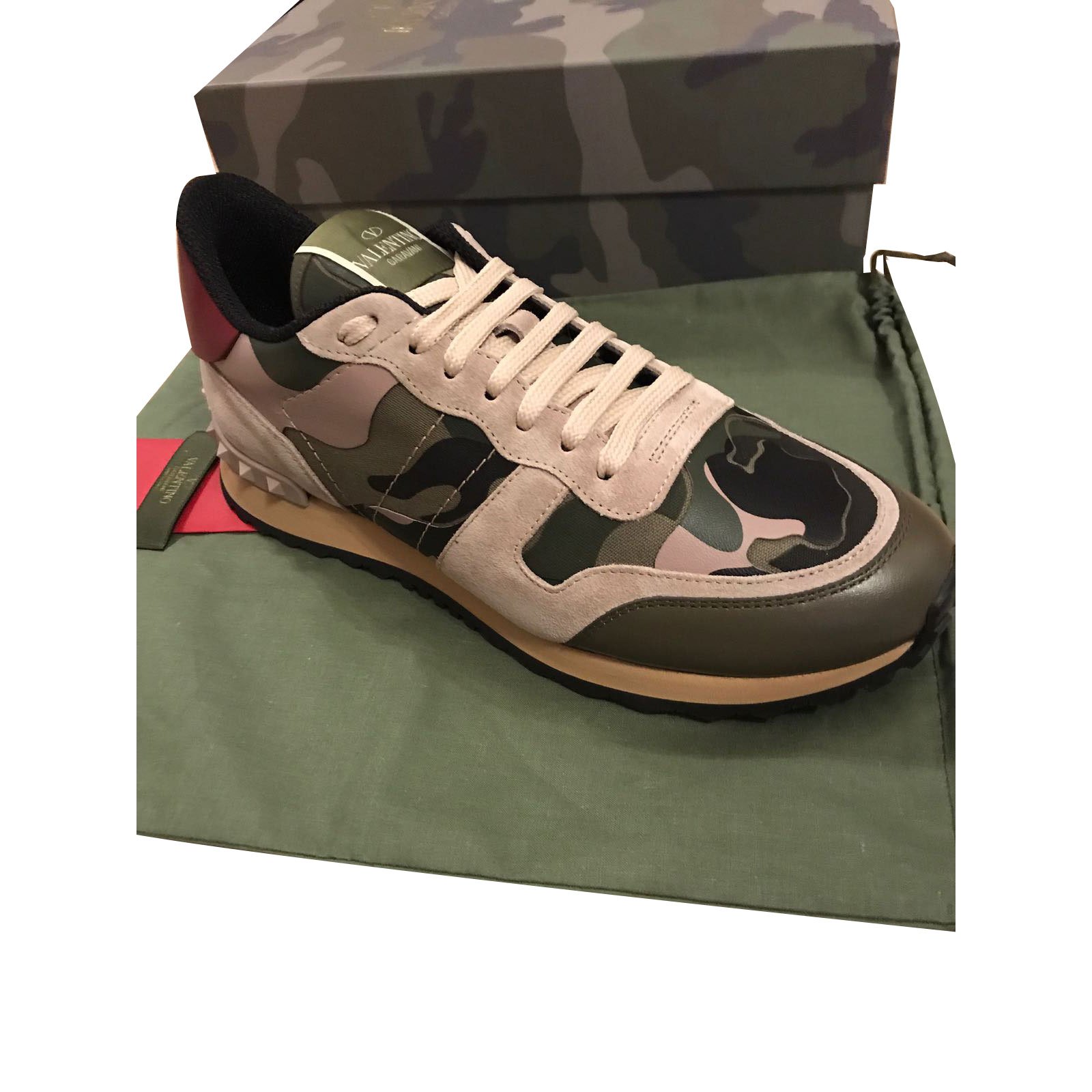 Valentino Sneakers Olive green Leather ref.67078 - Joli Closet