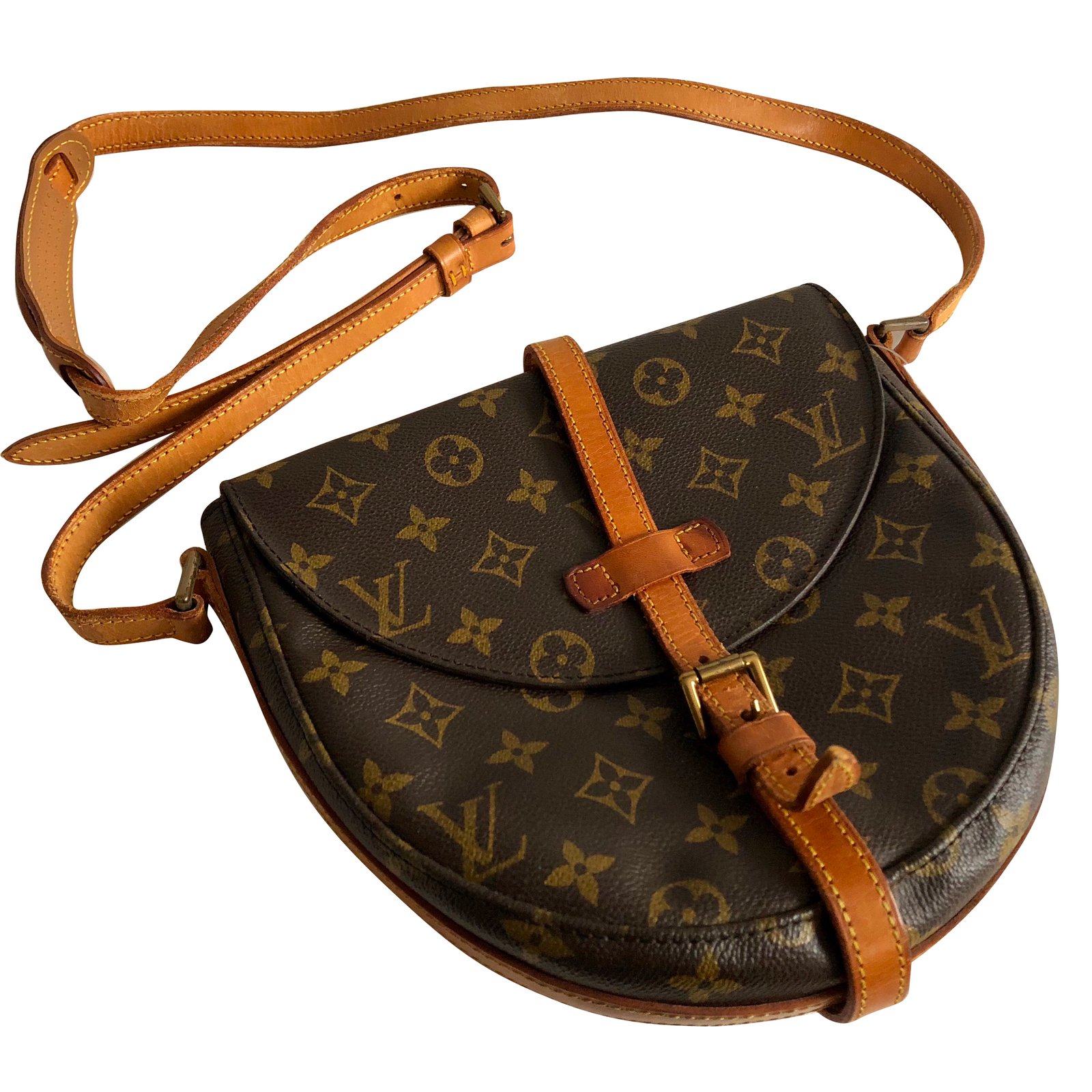 Chantilly leather crossbody bag Louis Vuitton Brown in Leather