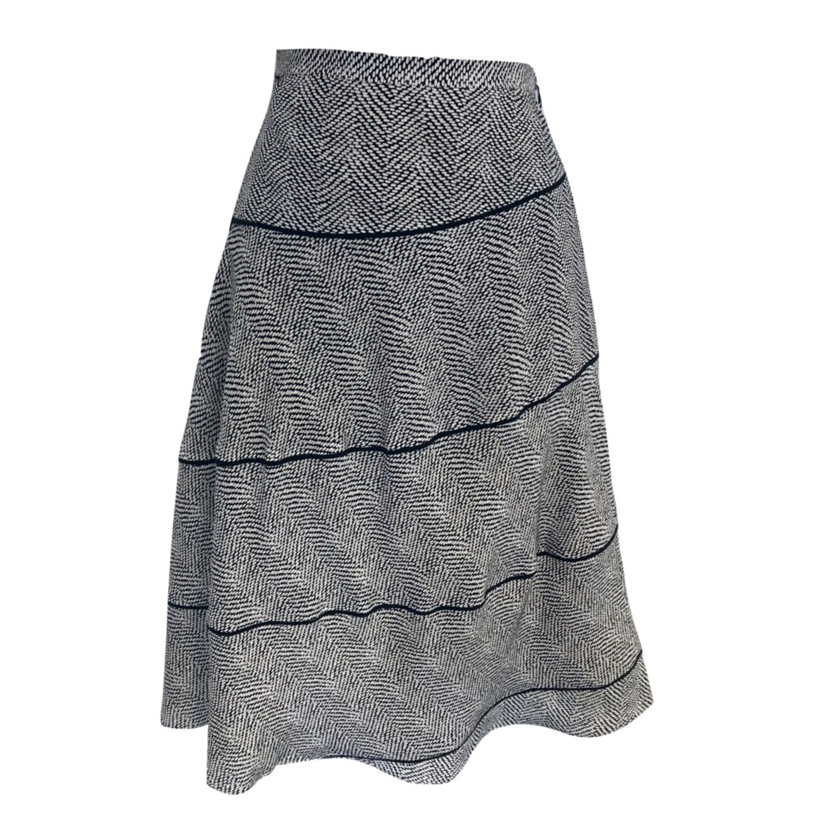 Nicole Fahri Skirts Black Cream Silk ref.67164 - Joli Closet