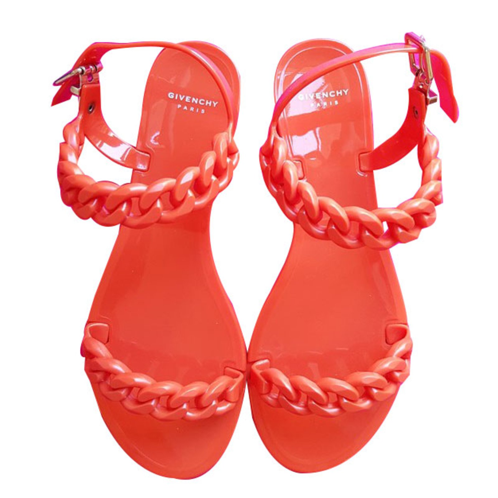 Givenchy Jelly Sandals Rubber Orange 