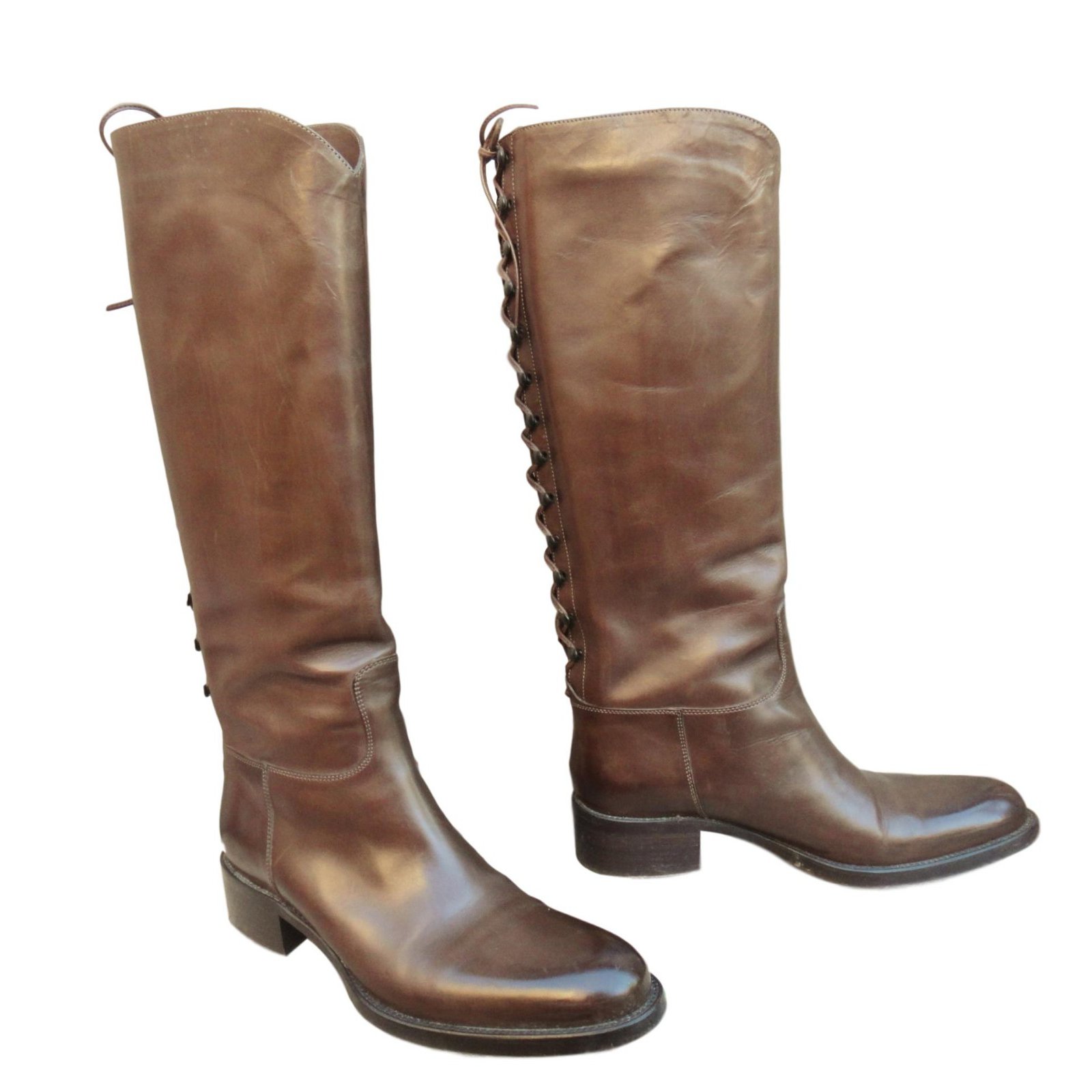 Sartore Boots Brown Leather ref.67343 - Joli Closet