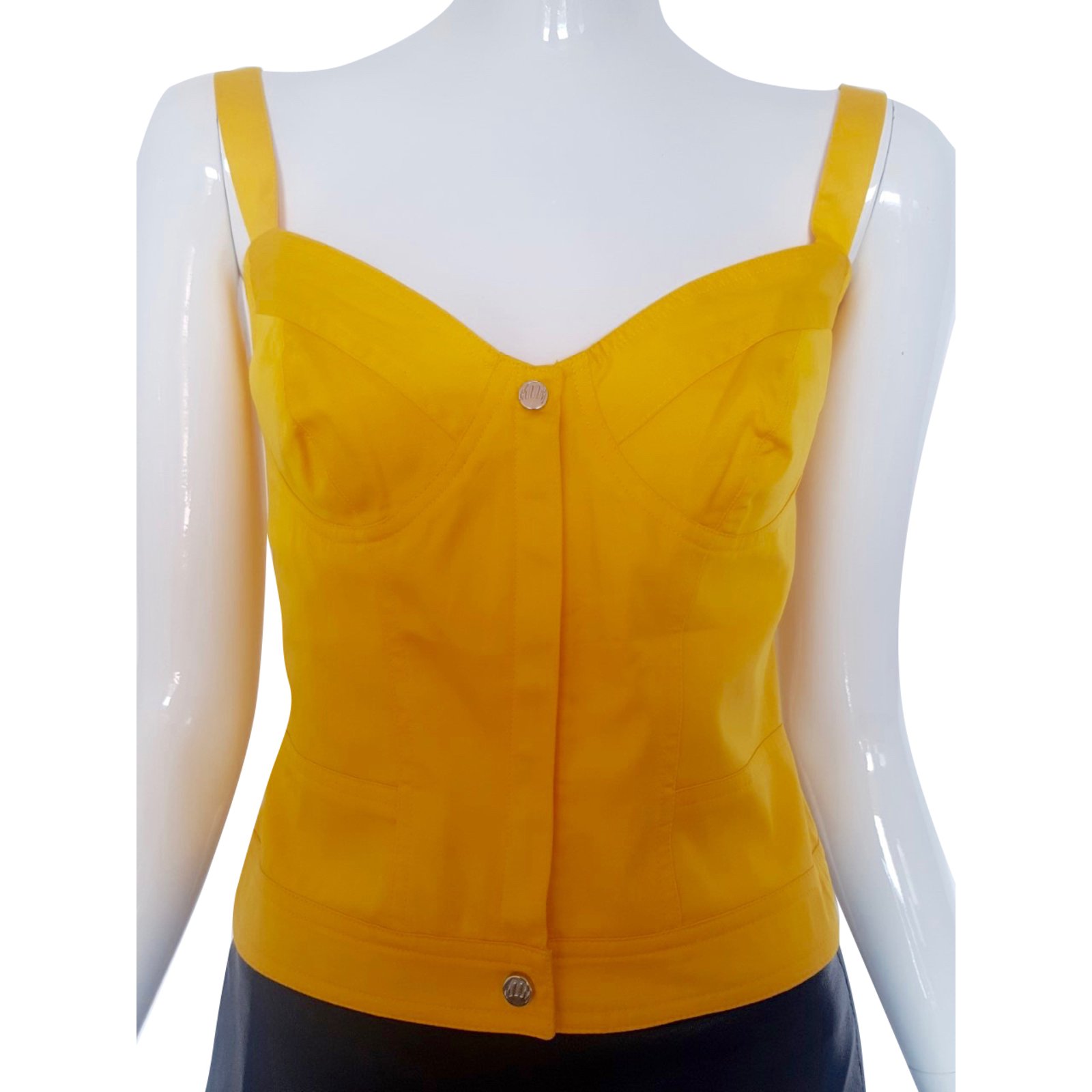 Thierry Mugler Tops Yellow Cotton ref.67587 - Joli Closet