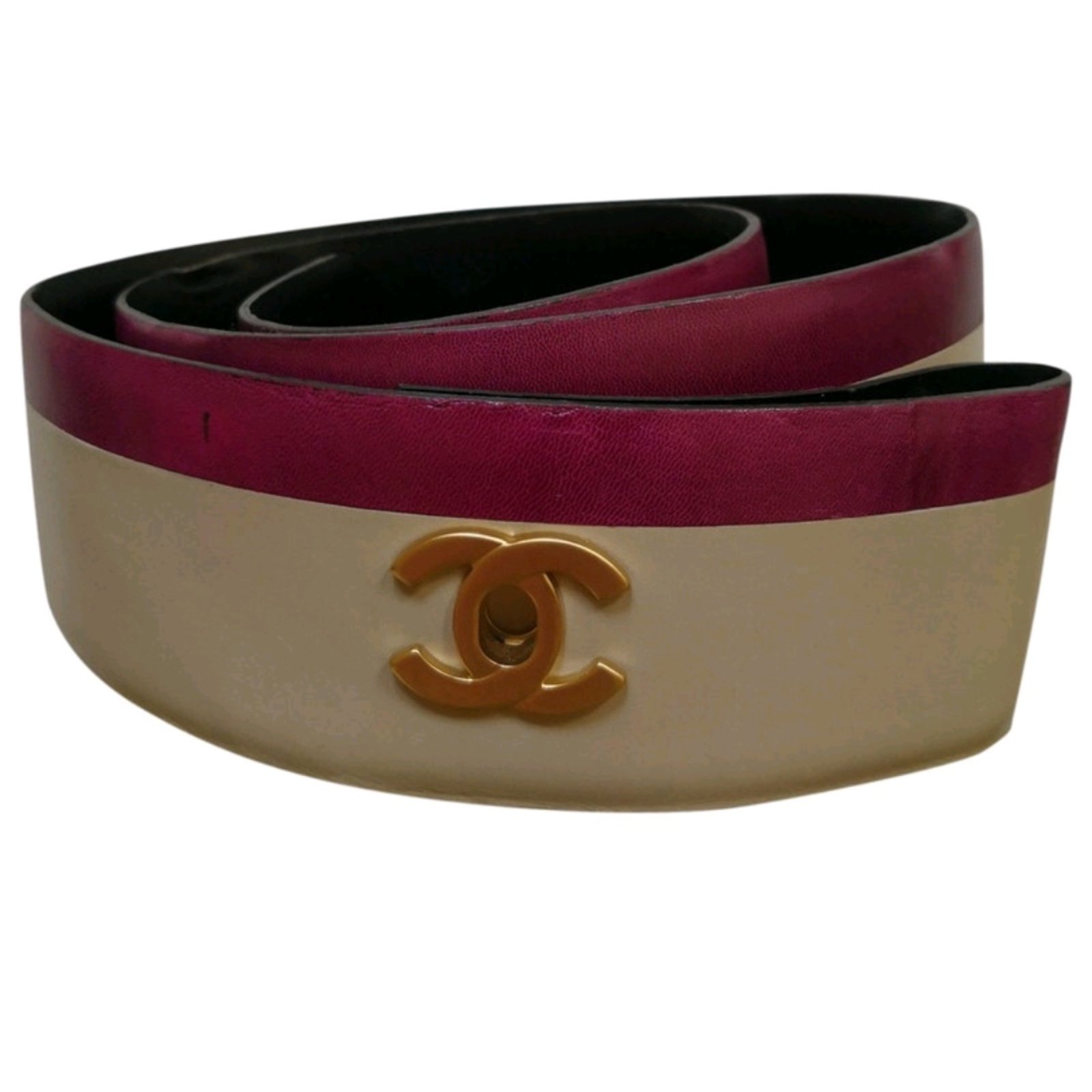 Chanel Belts Golden Dark red Leather ref.67717 - Joli Closet