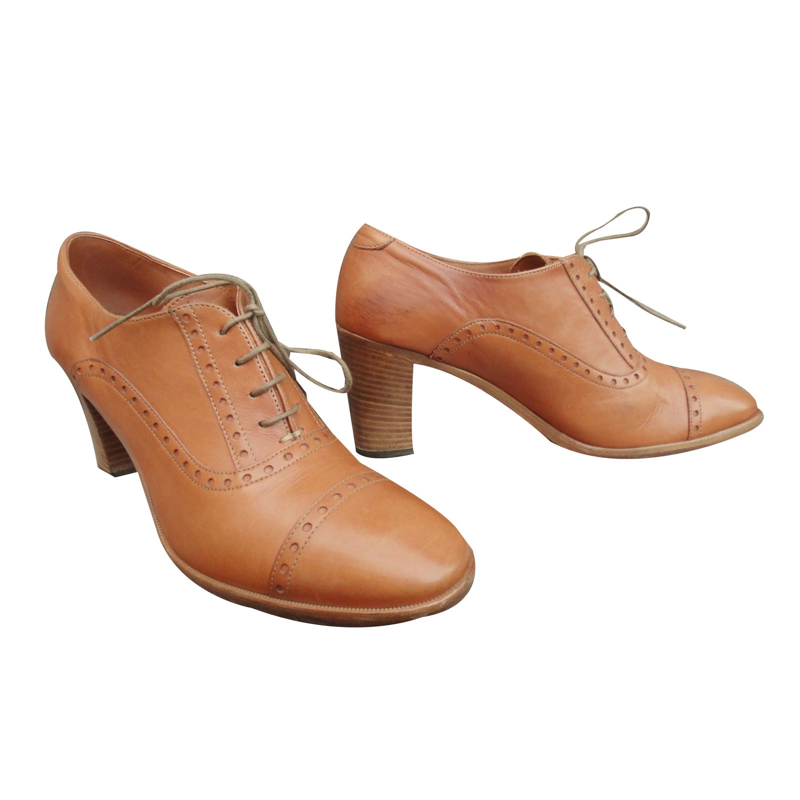 Heschung Derby shoes Caramel Leather ref.67989 - Joli Closet