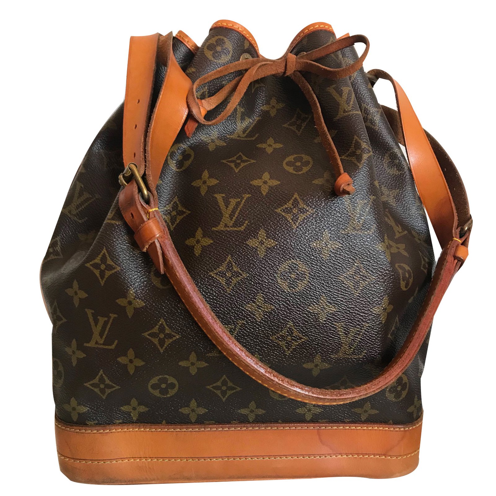 Louis Vuitton Noe GM Monogram Handbags Leather Brown,Golden ref.68183 - Joli Closet