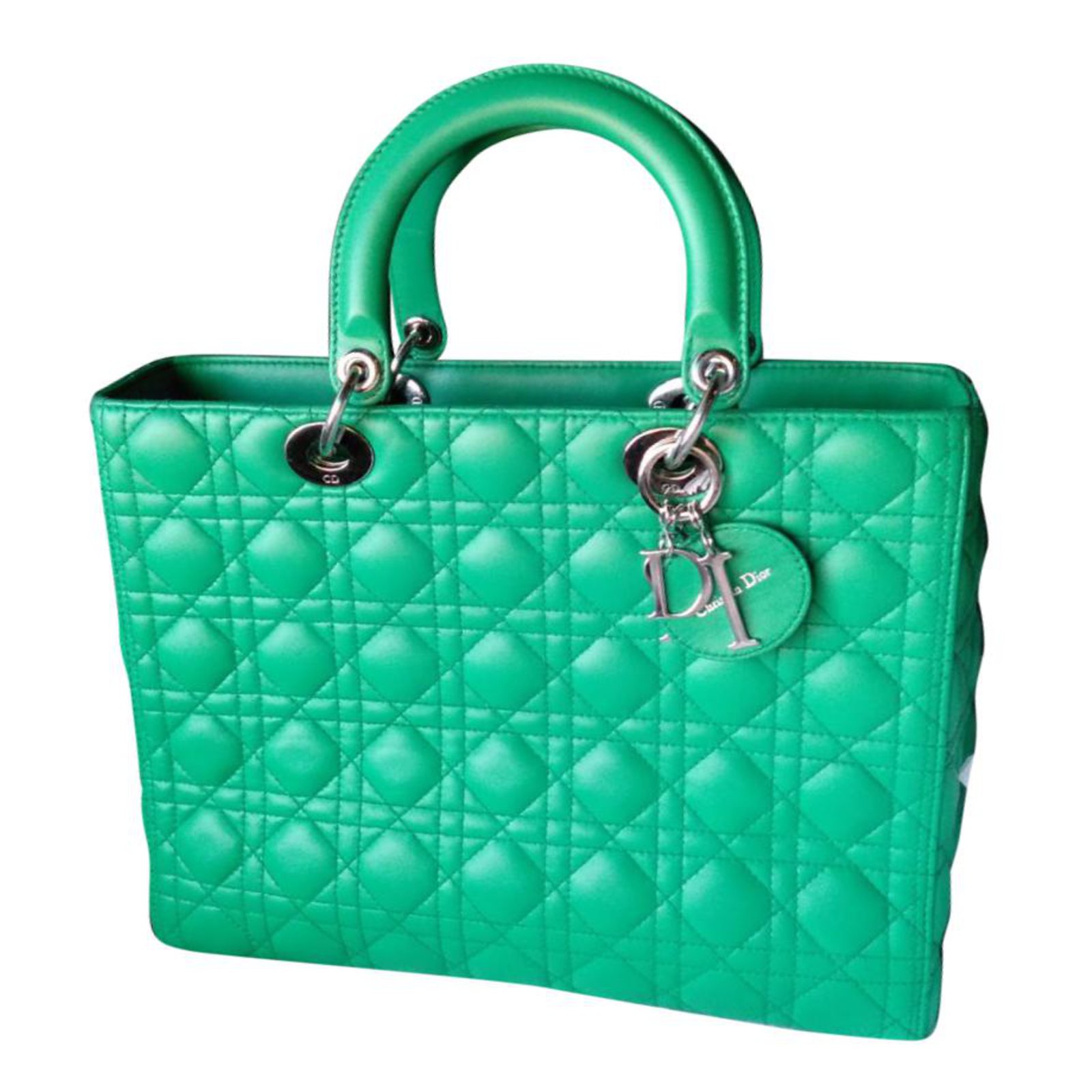 Christian Dior Large Lady Dior Bag Green Leather ref.68353 - Joli Closet